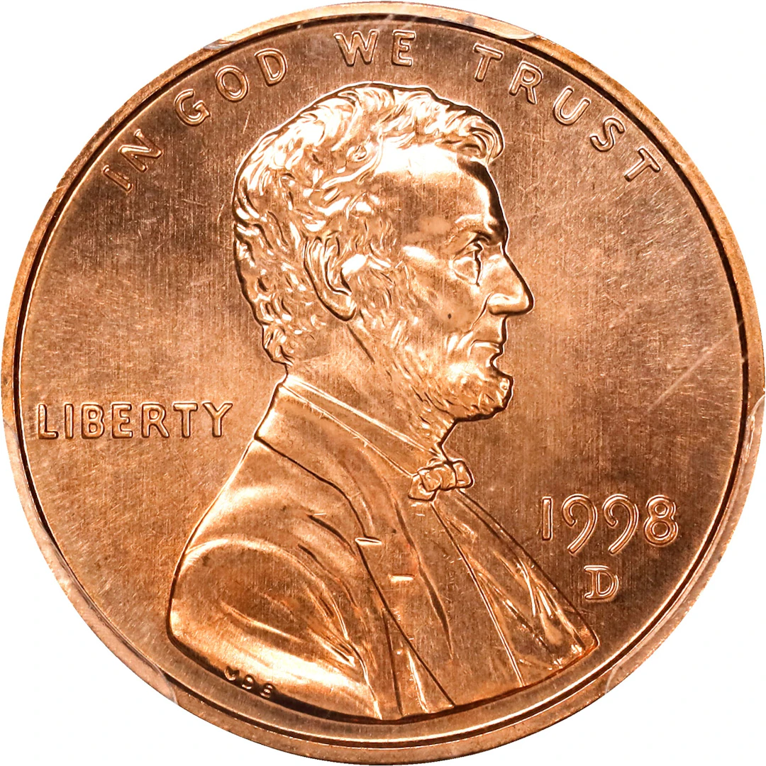 1998-D Lincoln Cent. MS-68 RD (PCGS).