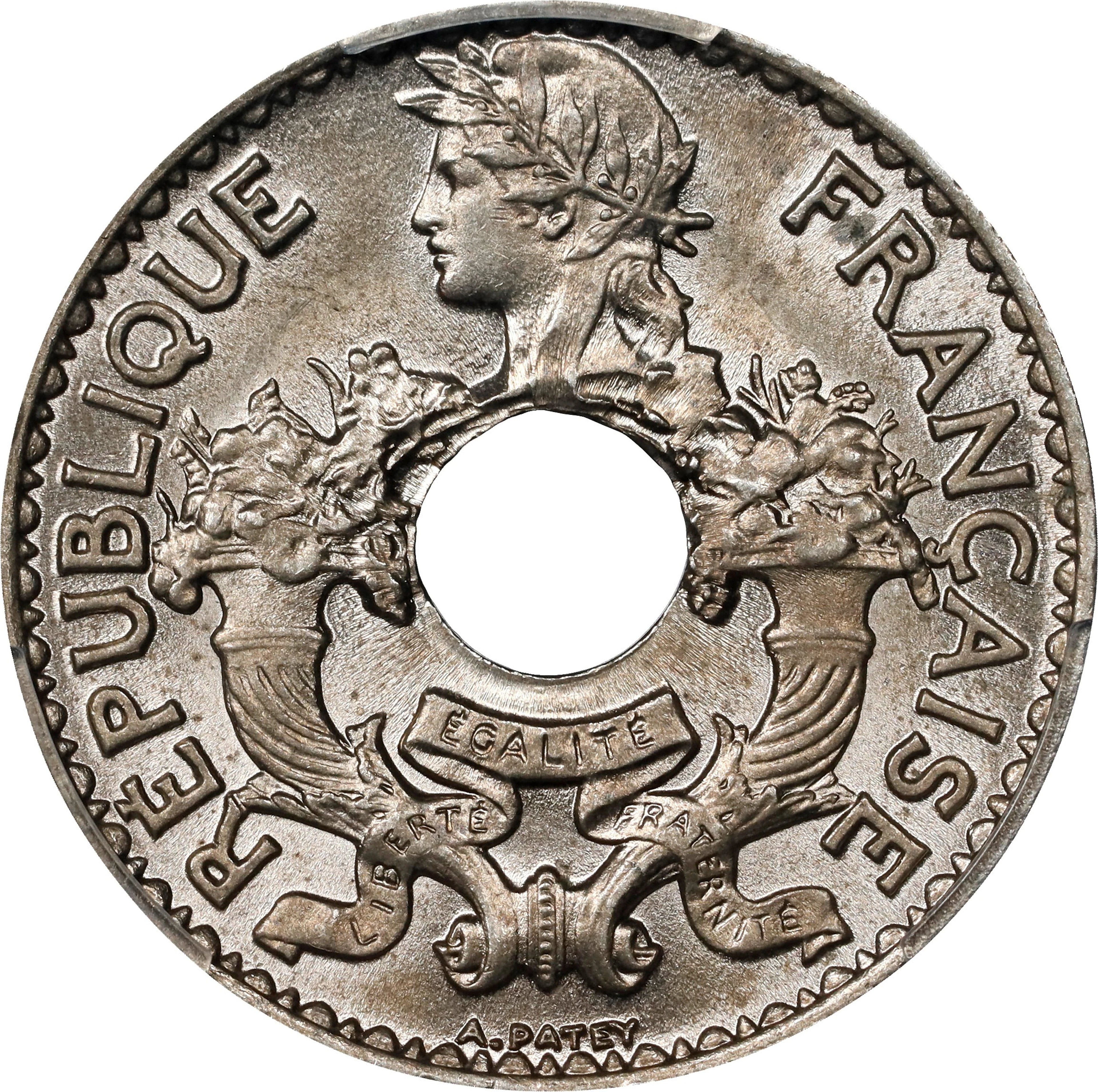 FRENCH INDO-CHINA. 5 Centimes, 1925. Paris Mint. PCGS MS-65.