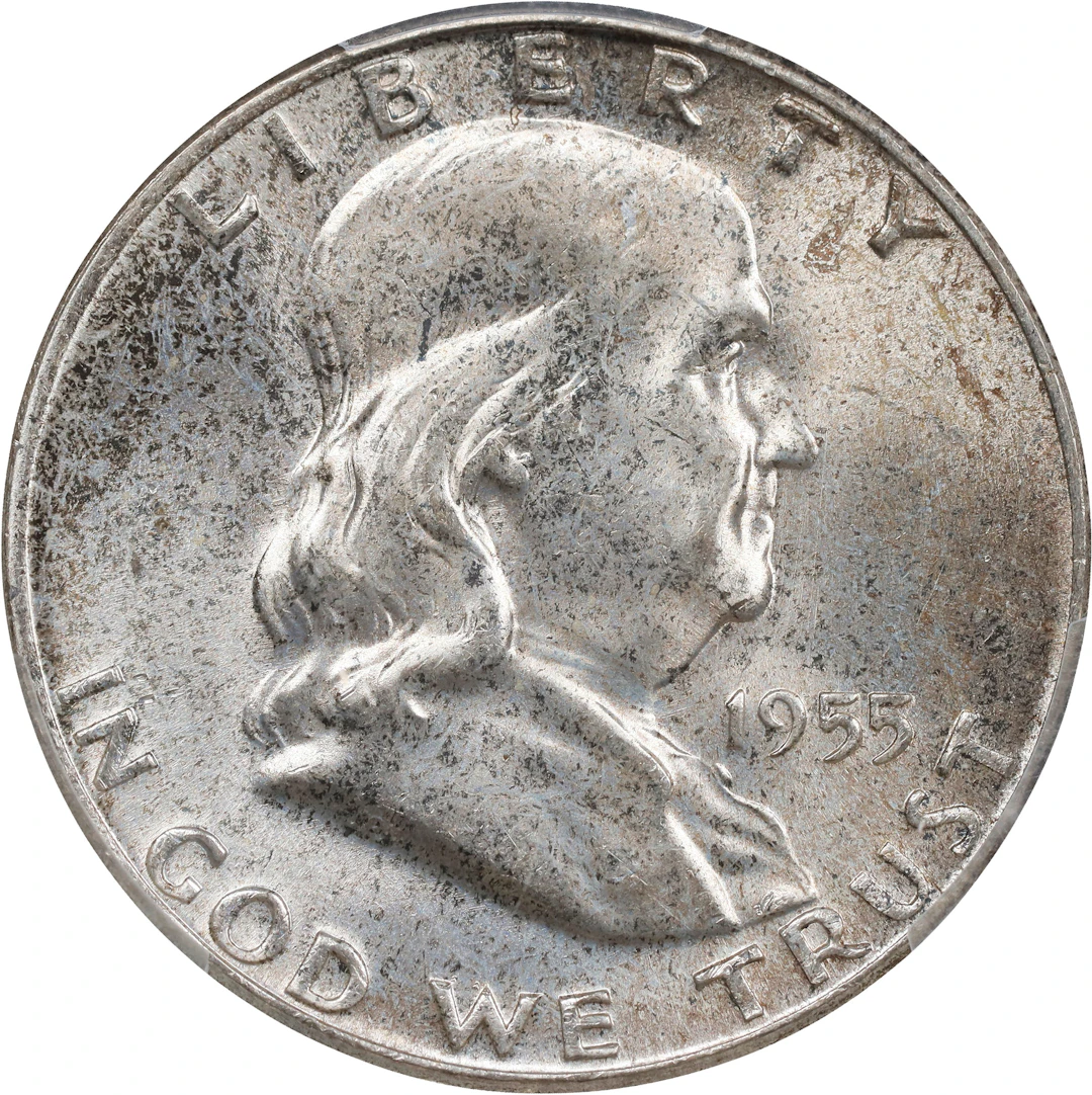 1955 Franklin Half Dollar. MS-66 FBL (PCGS).