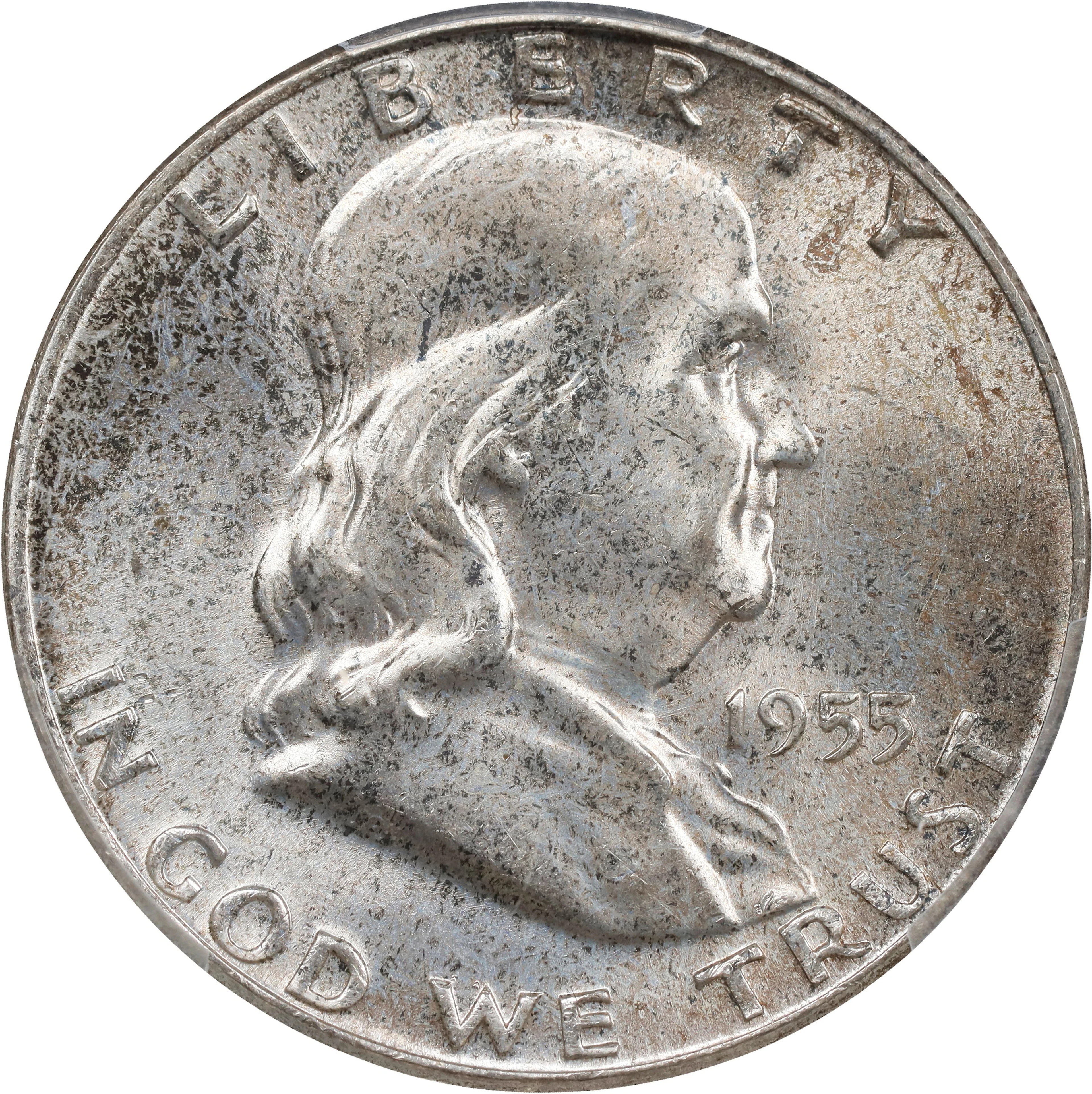 1955 Franklin Half Dollar. MS-66 FBL (PCGS).
