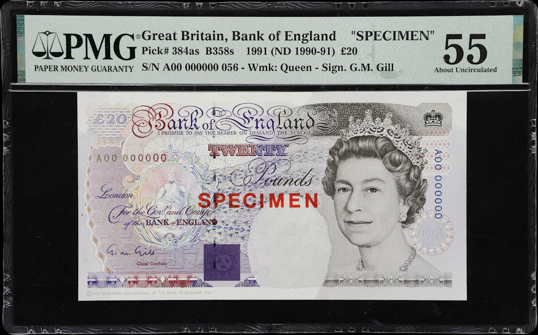 GREAT BRITAIN. Bank of England. 20 Pounds, 1991 (ND 1990-91). P-384as.