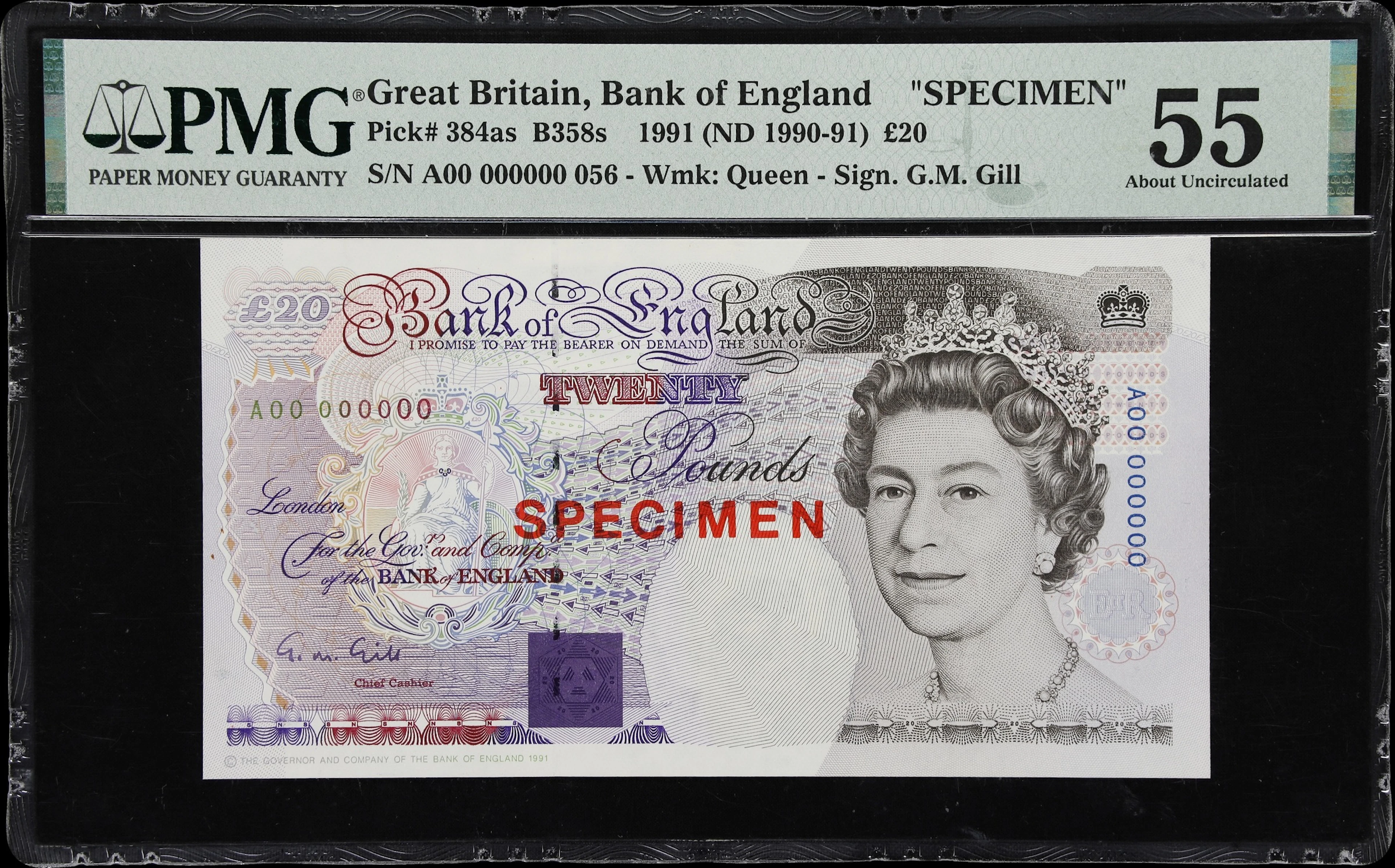 GREAT BRITAIN. Bank of England. 20 Pounds, 1991 (ND 1990-91). P-384as.