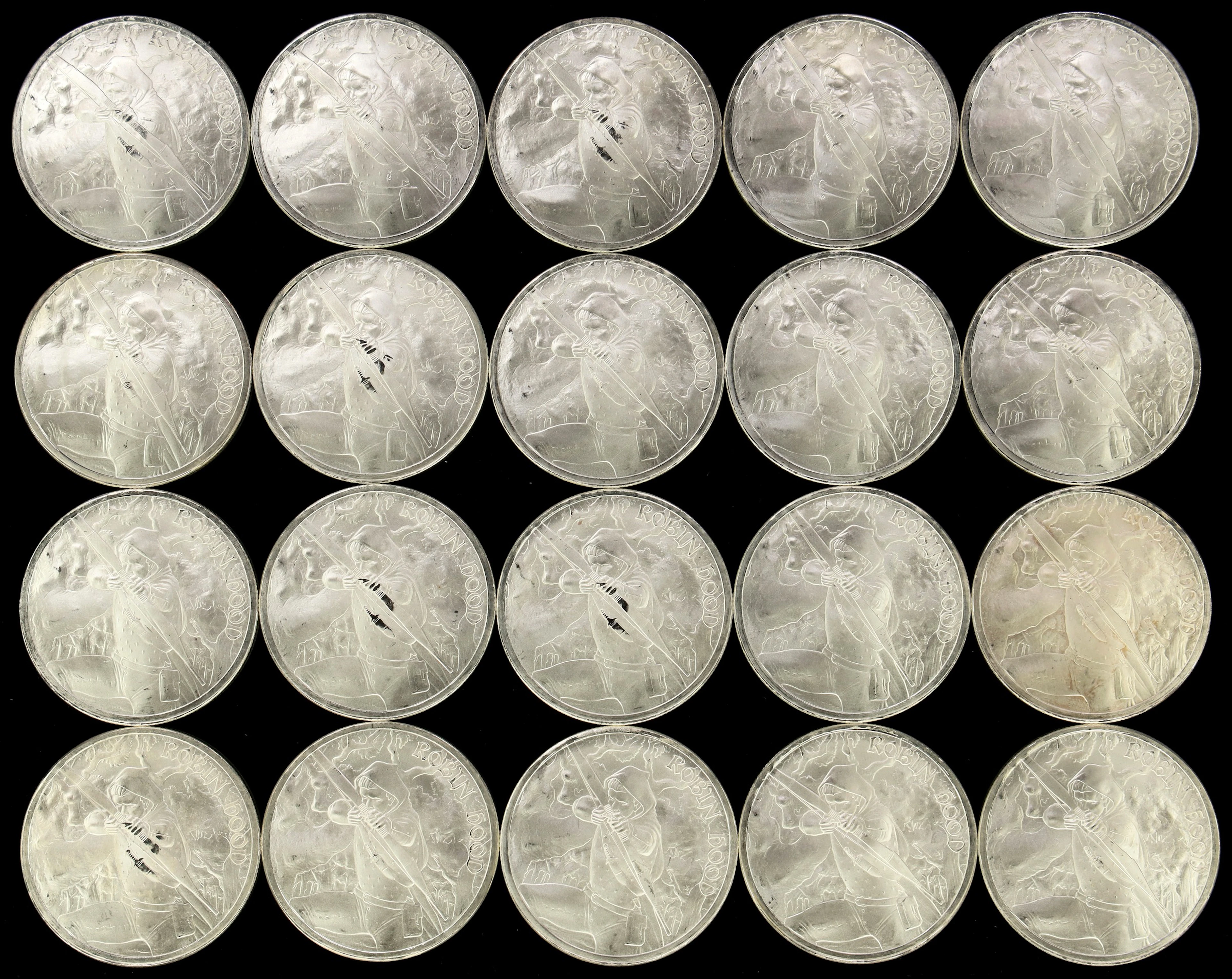 (20 oz, 622.08 g ASW). Lot of (20) Medieval Legends Robin Hood 1 oz