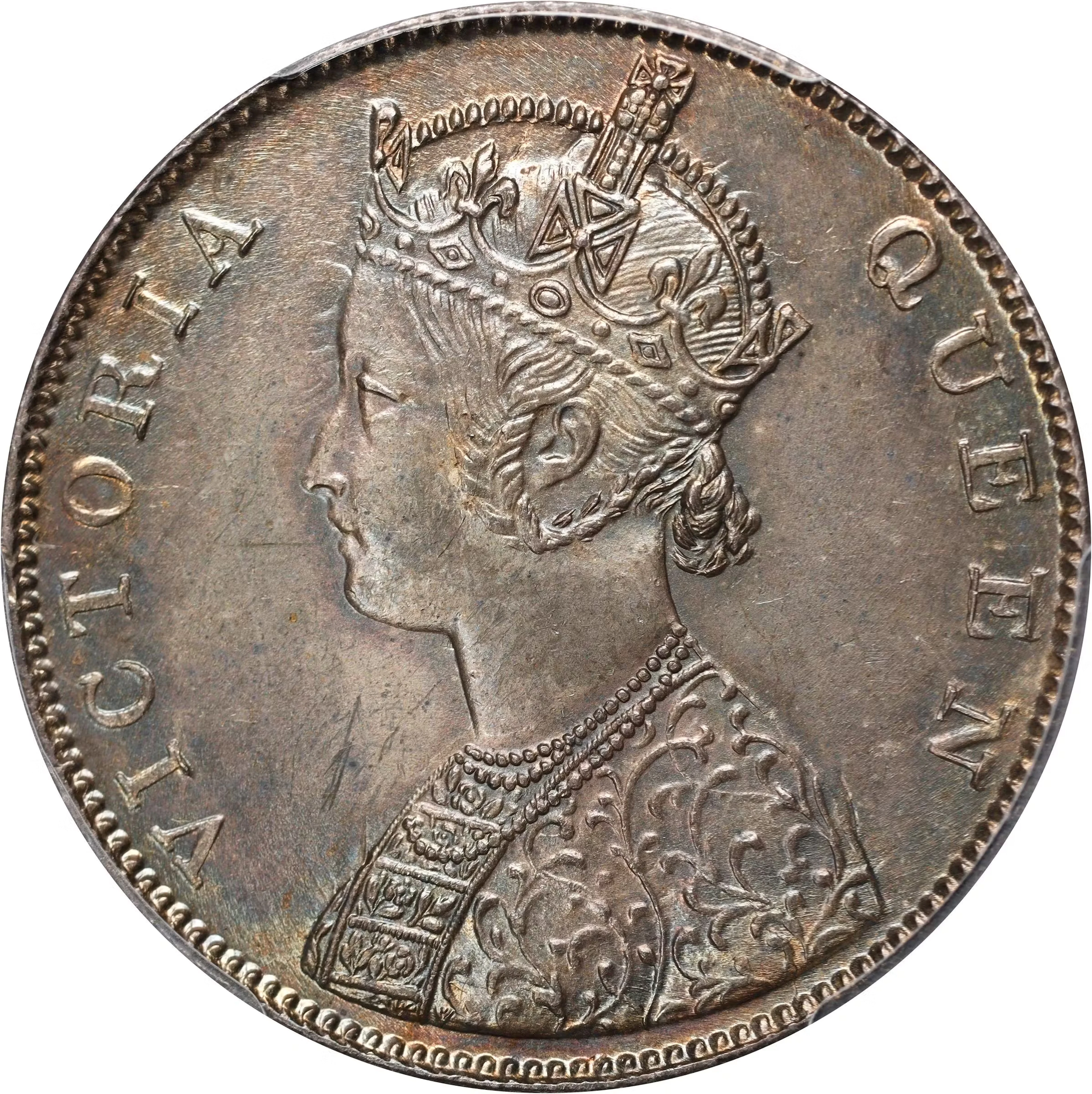 INDIA. Rupee, 1862-(B). Bombay Mint. Victoria. PCGS MS-64.