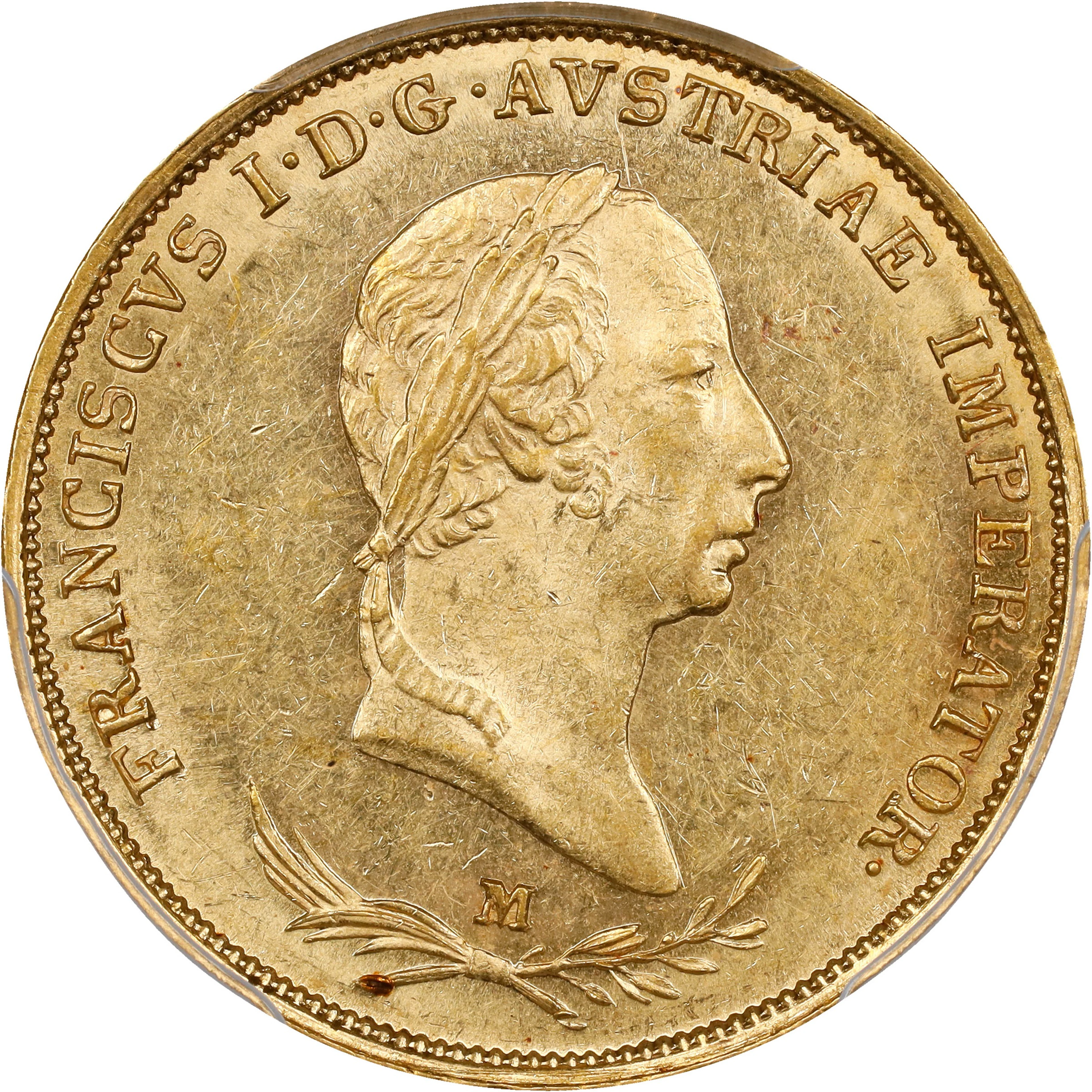 ITALY. Lombardy. Sovrano, 1831-M. Milan Mint. Francis I. PCGS MS-61.
