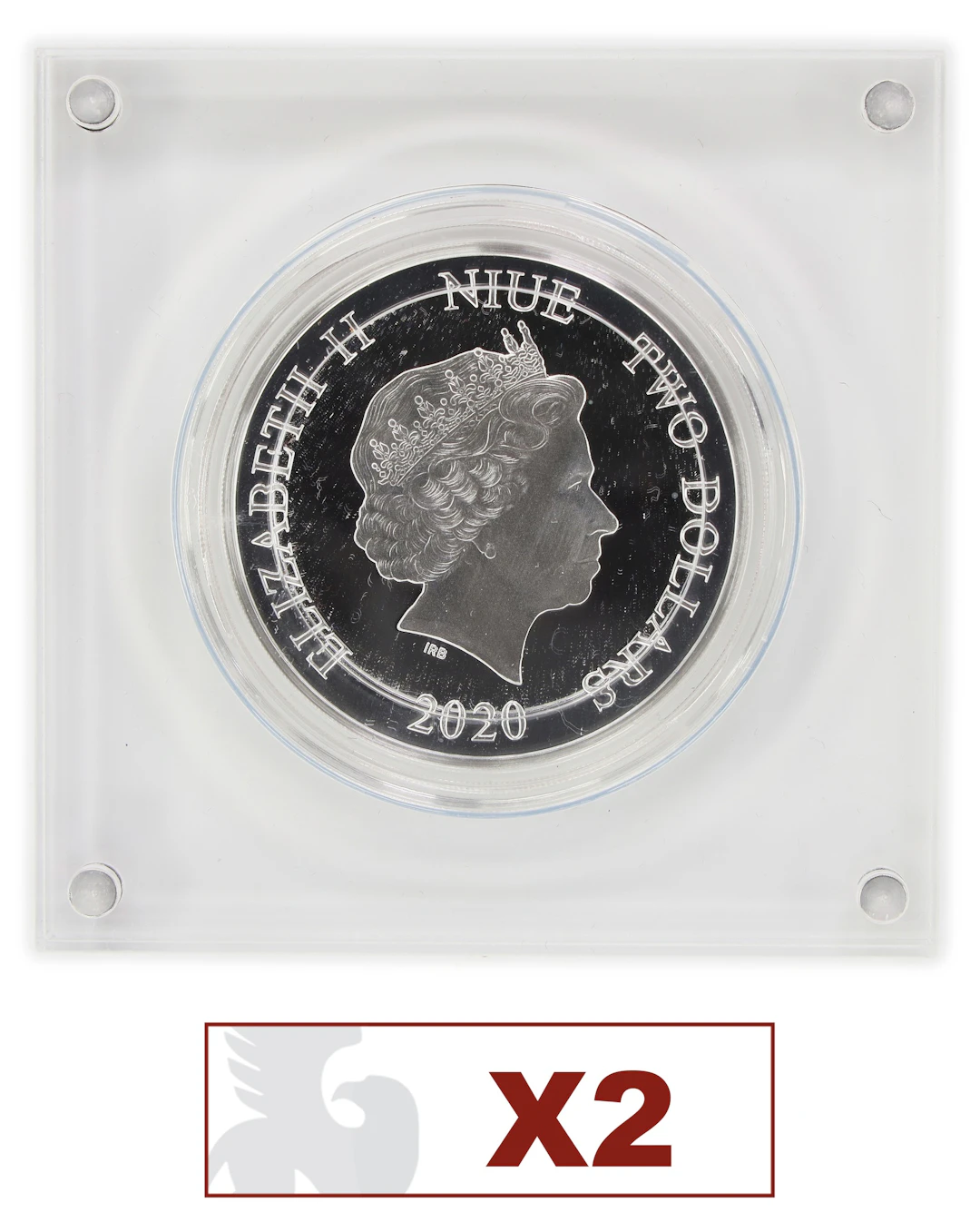 (4 oz, 124.416 g ASW). Niue. Lot of (2) 2020 2 oz Silver Koala $2. Proof.