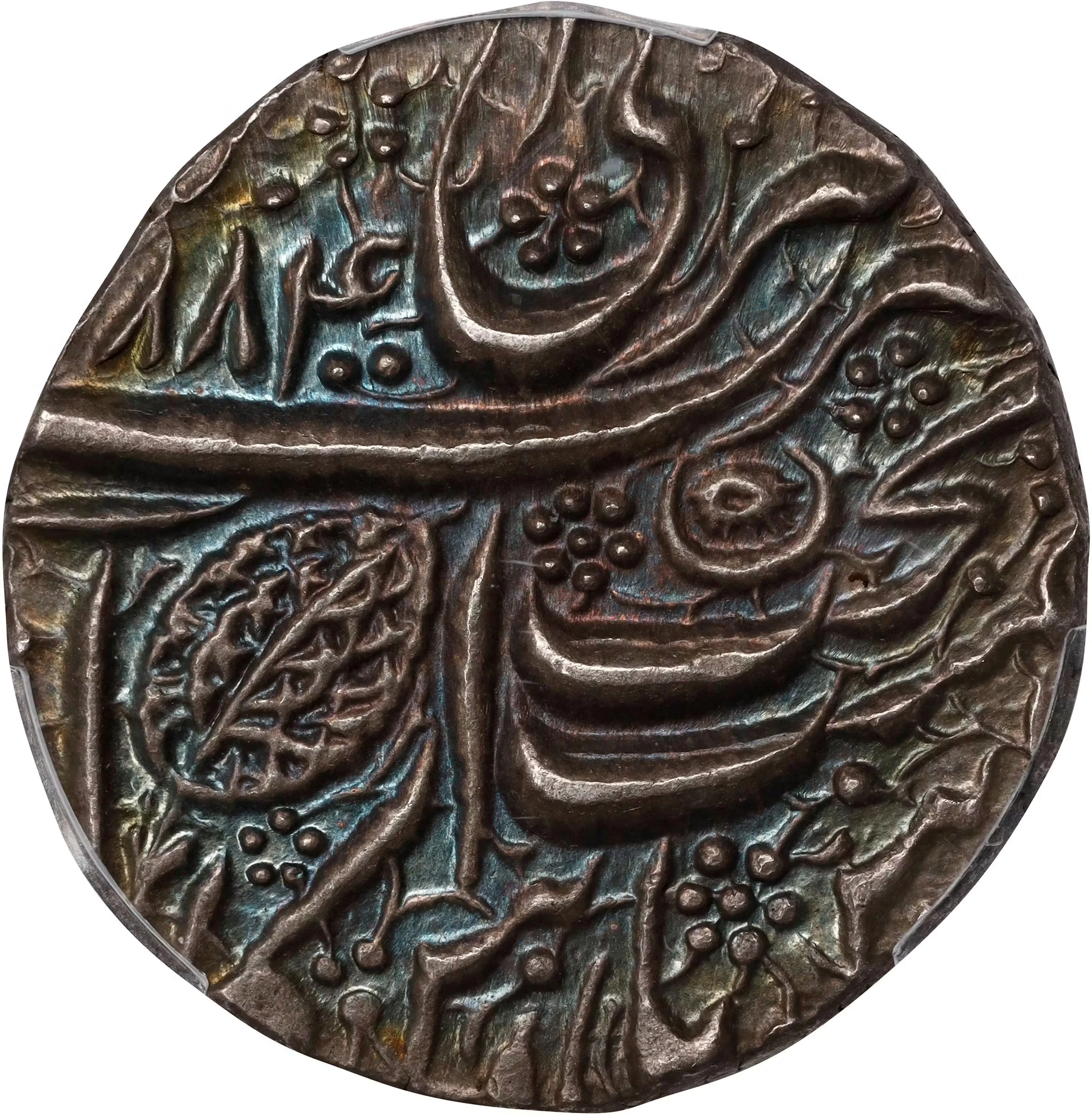 INDIA. Sikh Empire. Rupee, VS 1884 (1827). Amritsar Mint. Ranjit Singh.