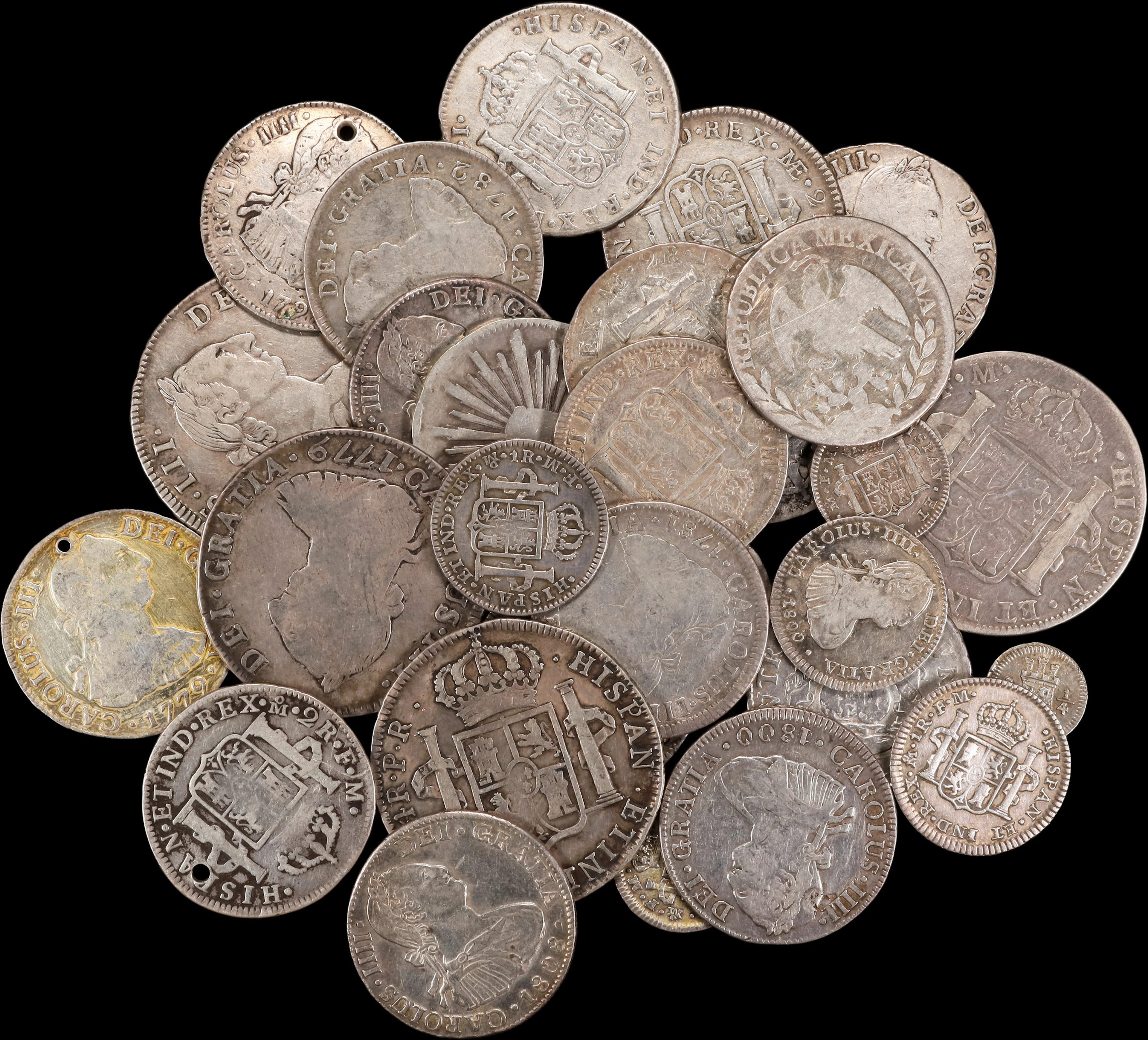 SPANISH COLONIAL. Group of Silver Minor Issues (31 Pieces), 1745-1835.