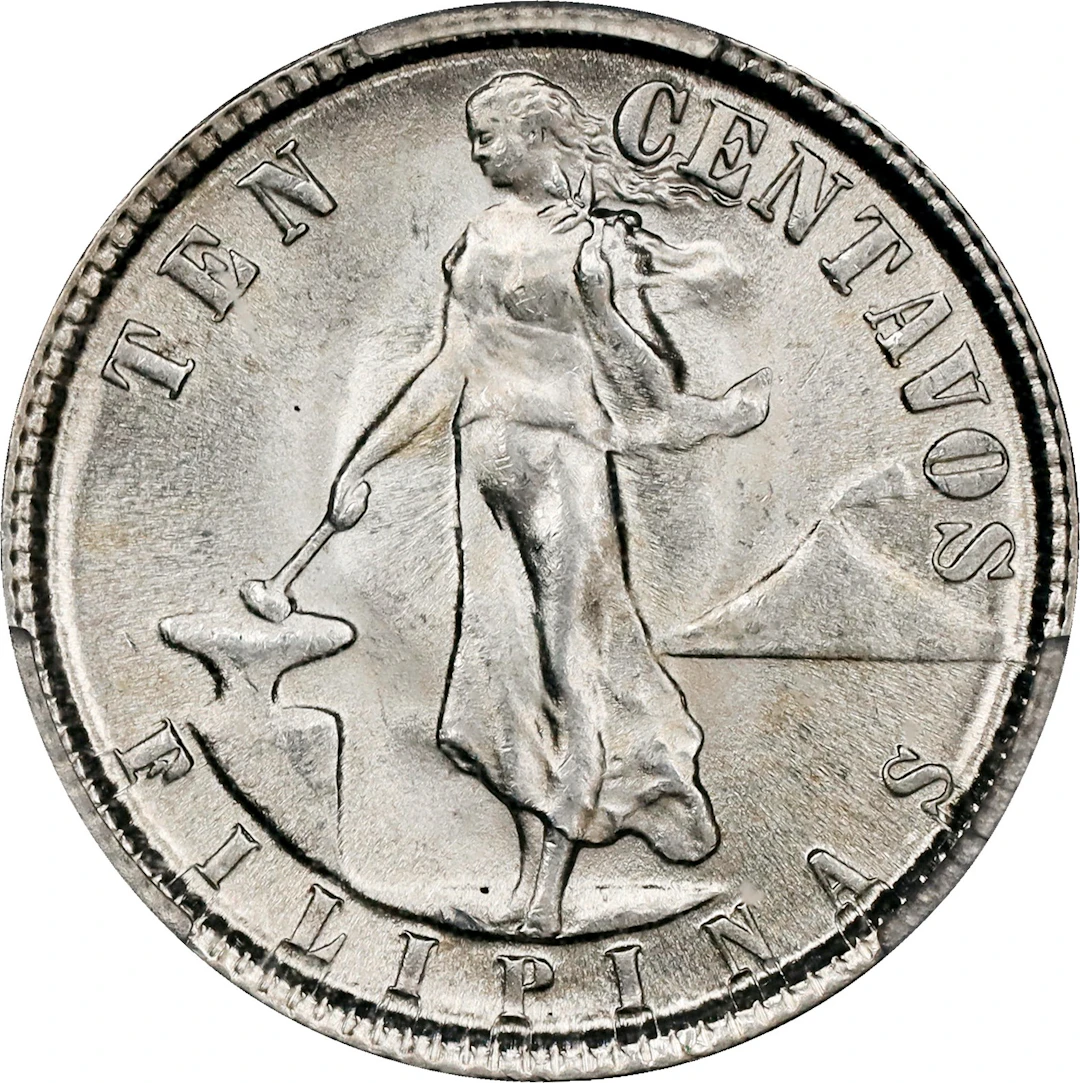 PHILIPPINES. 10 Centavos, 1945-D. Denver Mint. PCGS MS-66.