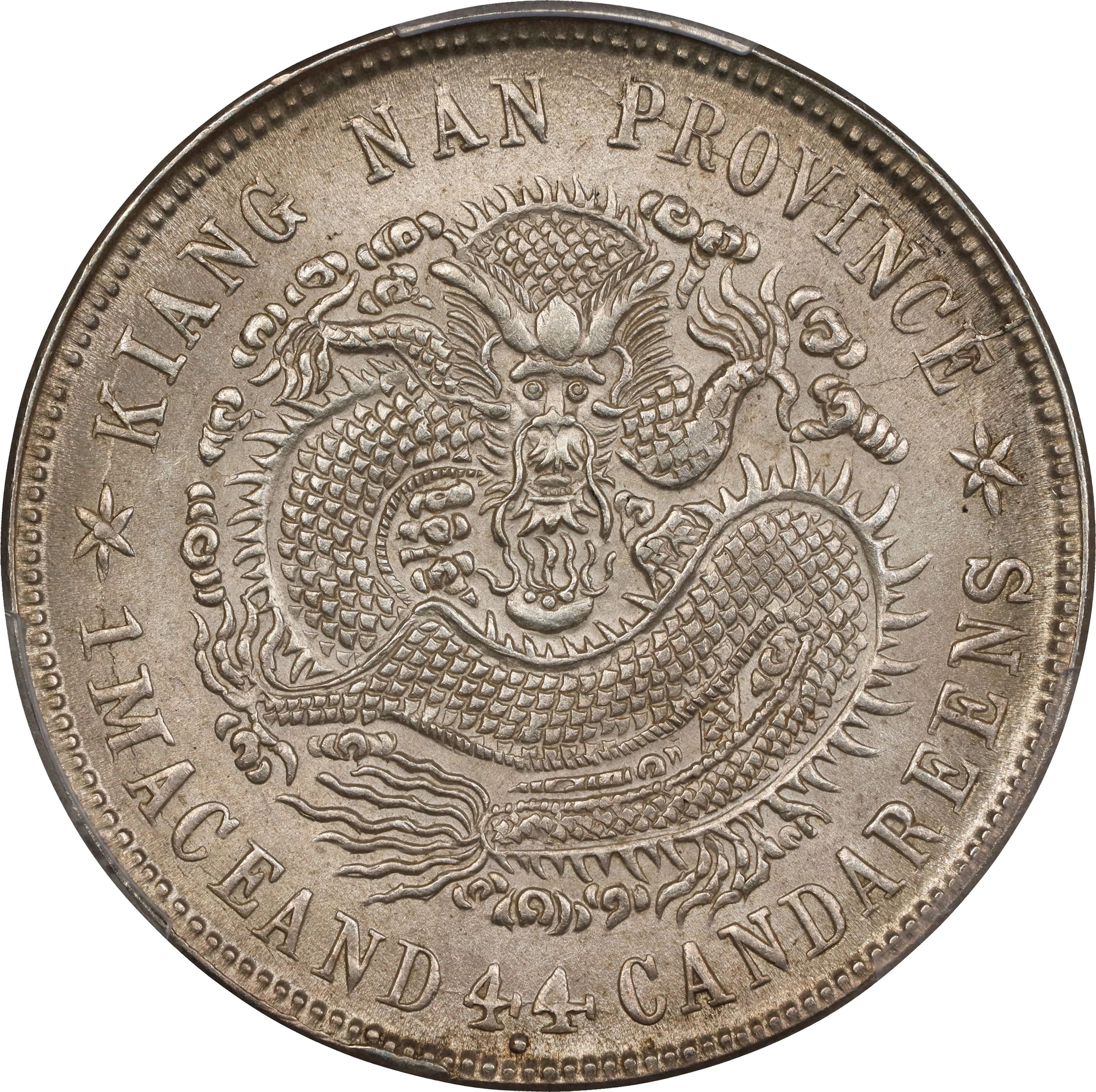 CHINA. Kiangnan. 1 Mace 4.4 Candareens (20 Cents), CD (1900). Nanking