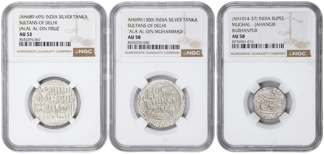 INDIA. Trio of Silver Denominations, 1290-1616. All NGC Certified.