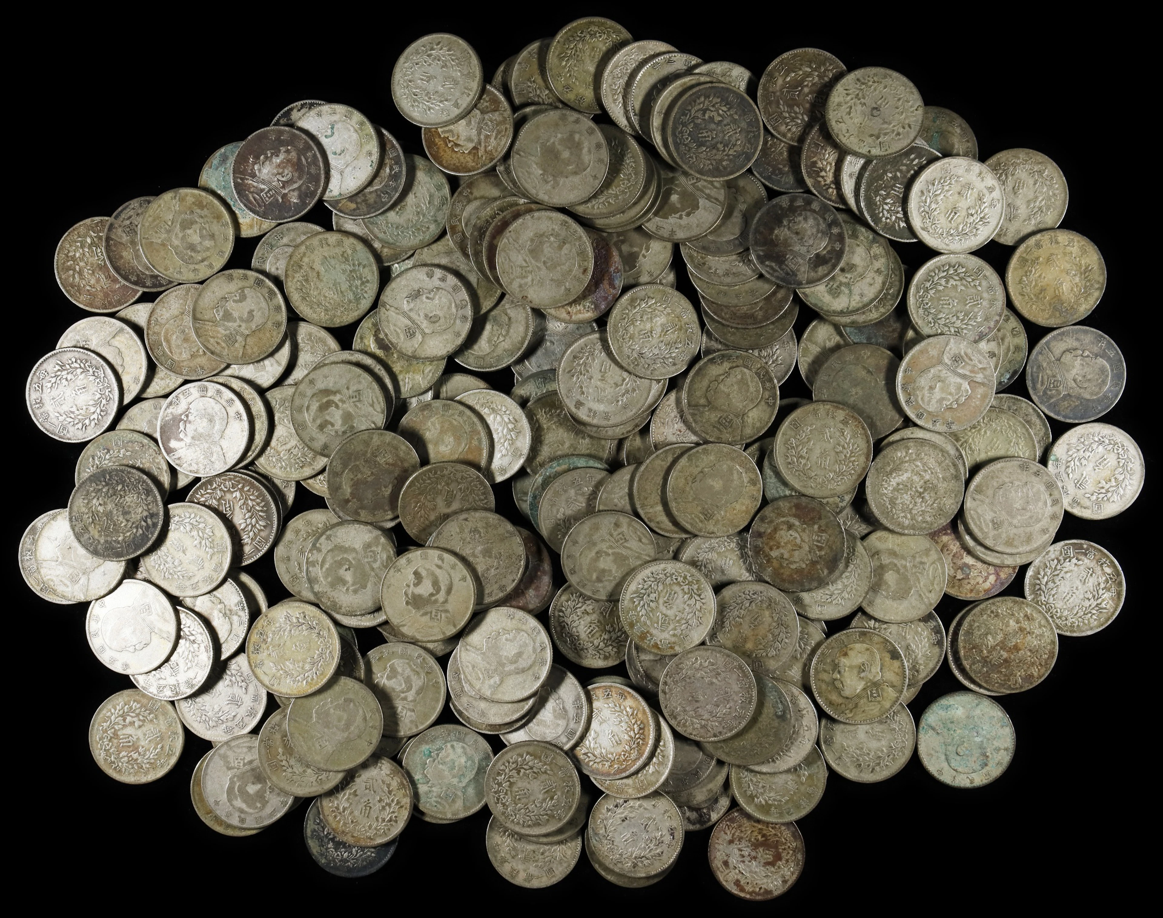 (t) CHINA. Group of Yuan Shi-Kai 20 Cents (Approximately 250 Pieces)