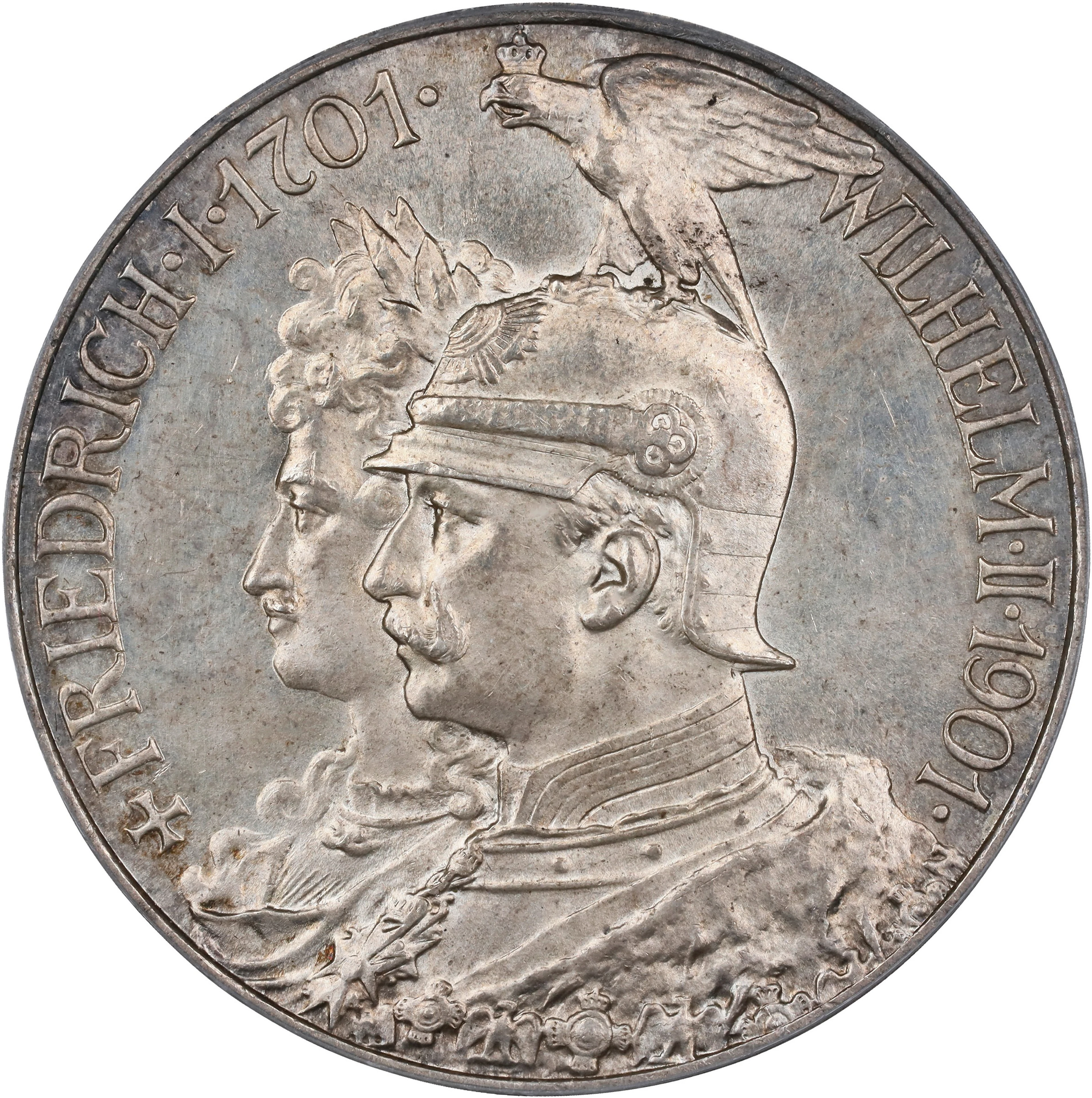 GERMANY. Prussia. 5 Mark, 1901. Berlin Mint. Wilhelm II. PCGS MS-62.