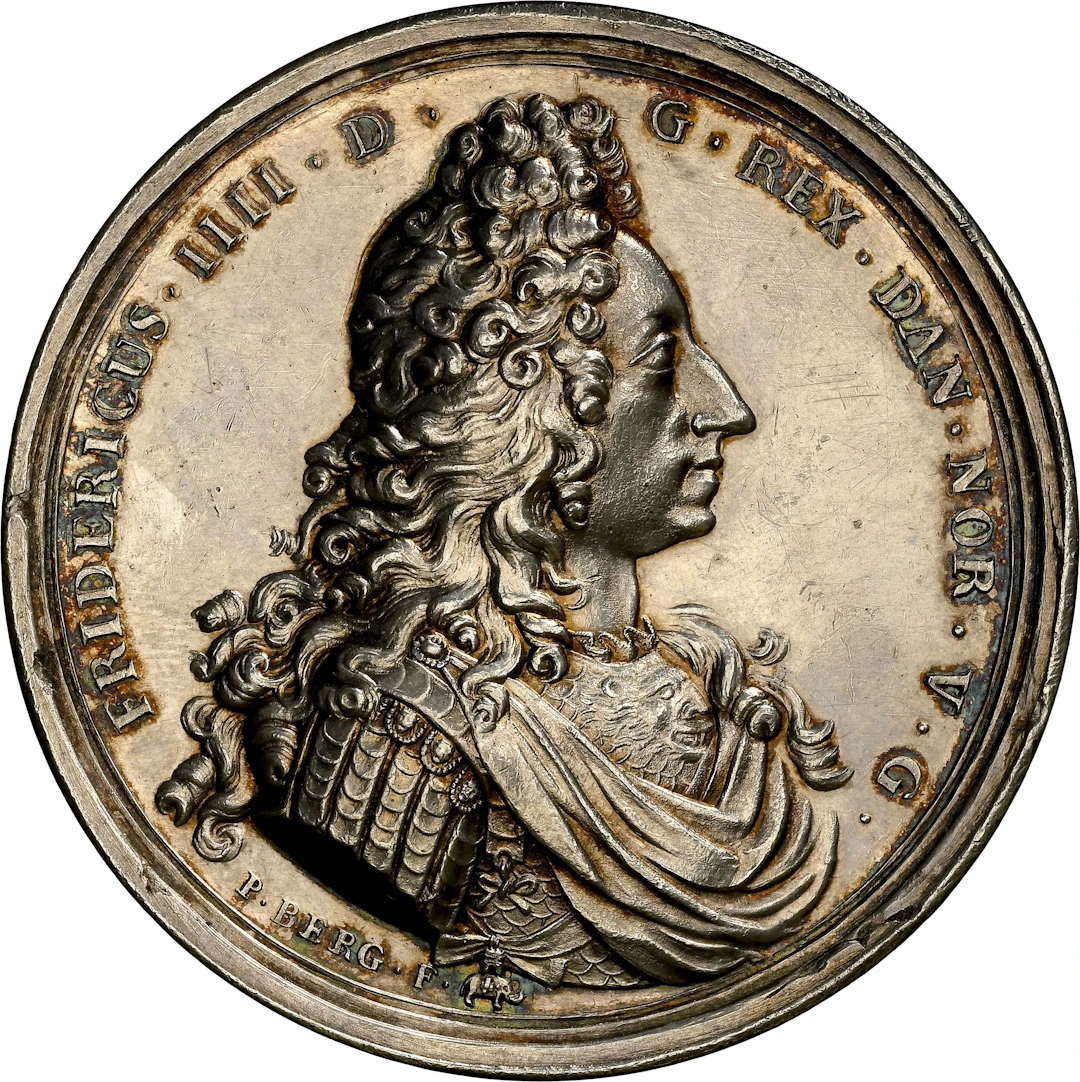 DENMARK. Conquest of Stade Silver Medal, 1712. Frederik IV. NGC Unc