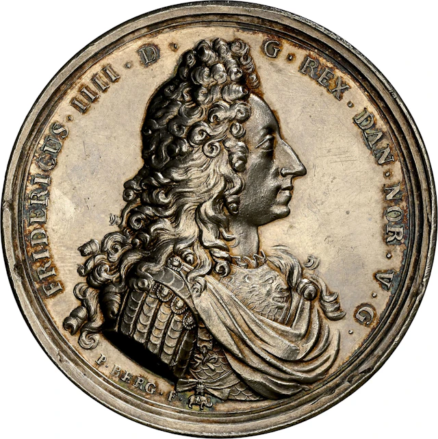 DENMARK. Conquest of Stade Silver Medal, 1712. Frederik IV. NGC Unc
