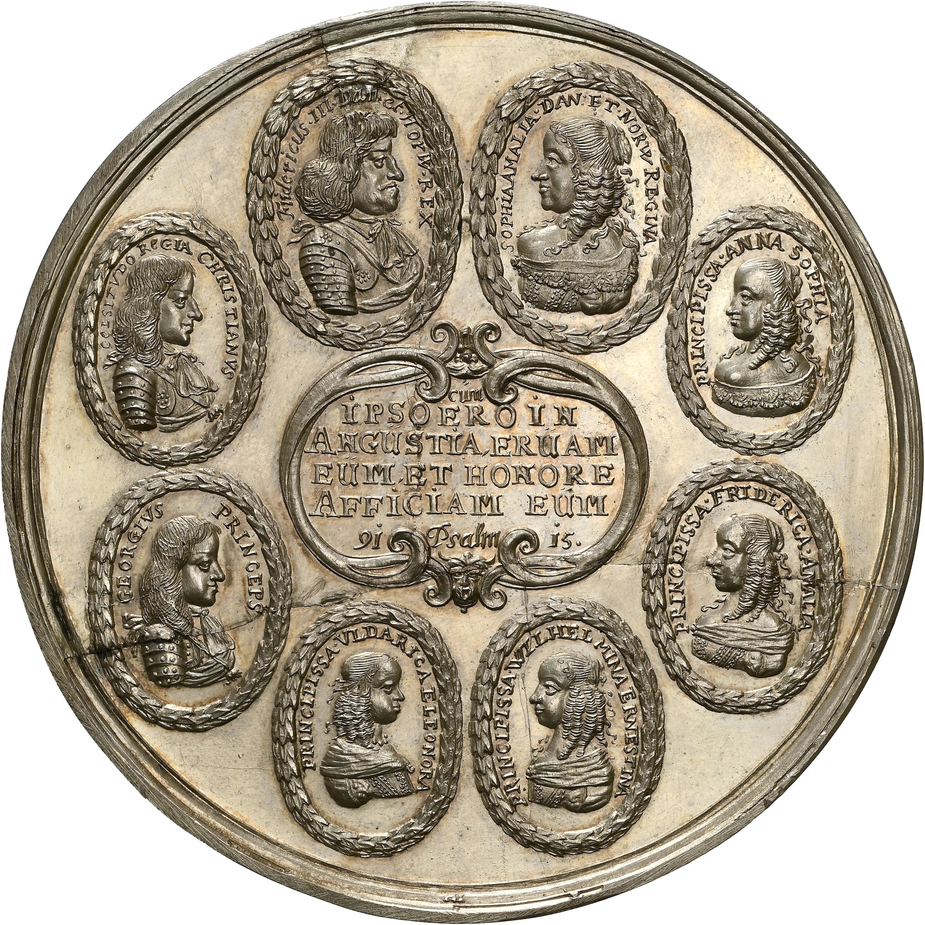 DENMARK. The Peace of 1660 and the Royal Family Restrike Silver Medal