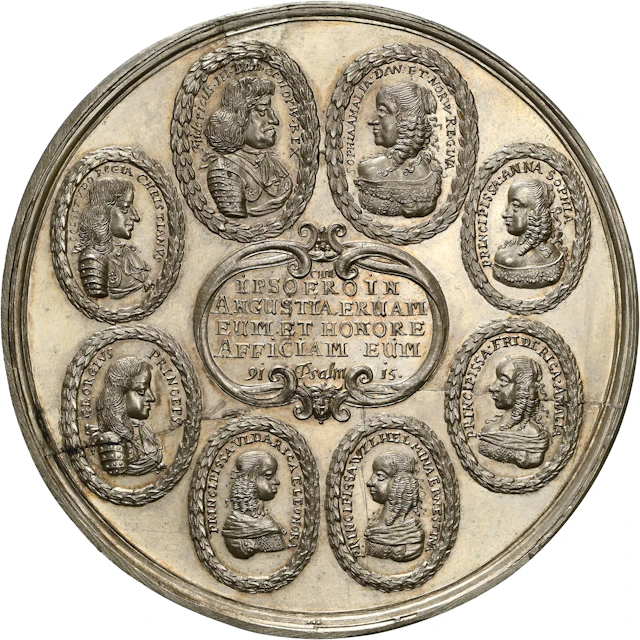 DENMARK. The Peace of 1660 and the Royal Family Restrike Silver Medal
