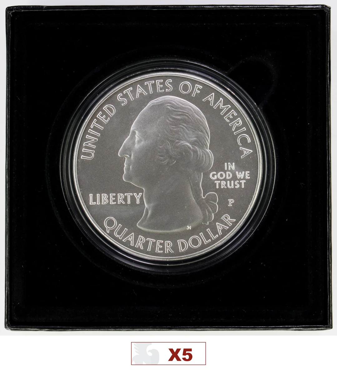 (25 oz, 777.6 g ASW). Lot of (5) 2012 America the Beautiful 5 oz Silver