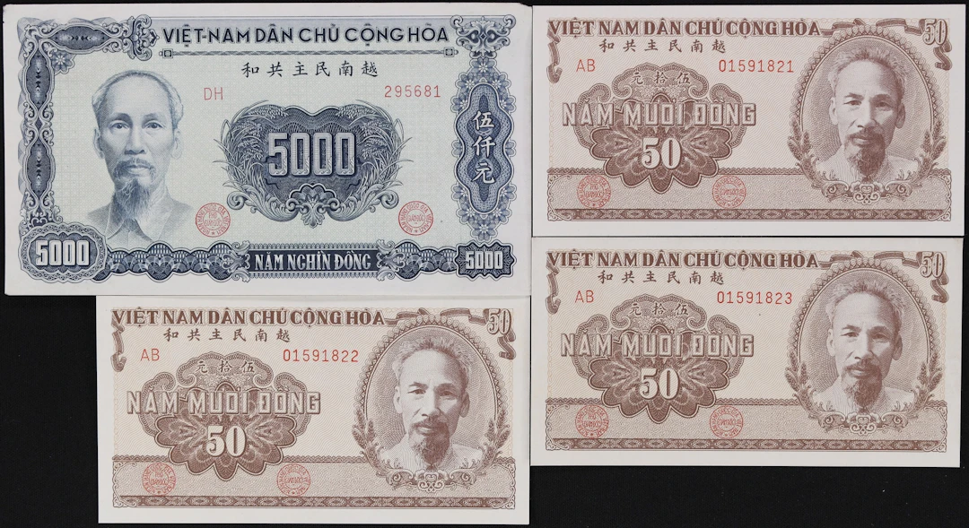 VIETNAM. Lot of (4). National Bank of Vietnam. 50 & 5000 Dong, 1951-53.