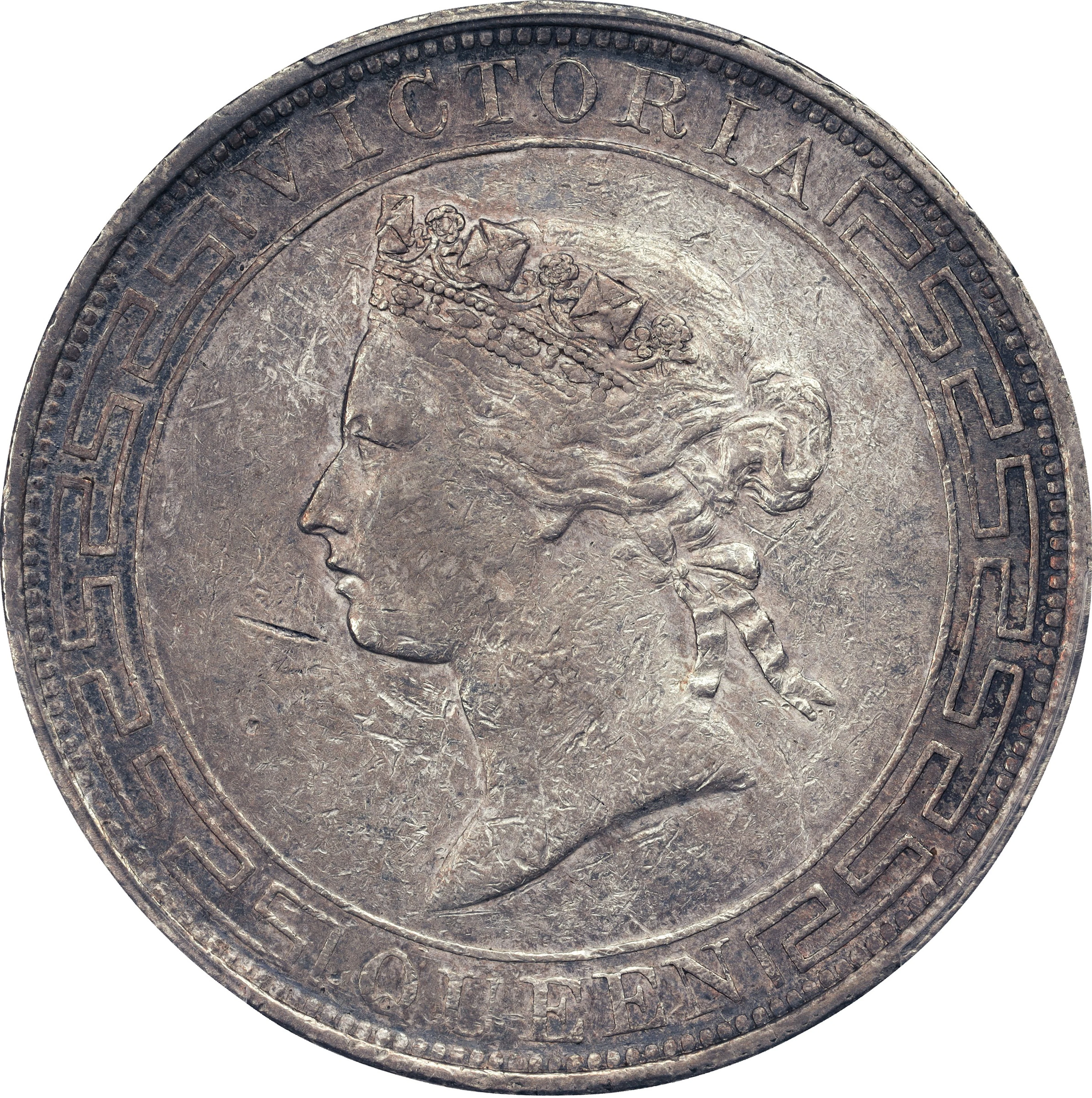 (t) HONG KONG (SAR). Dollar, 1867. Hong Kong Mint. Victoria. PCGS AU-50.