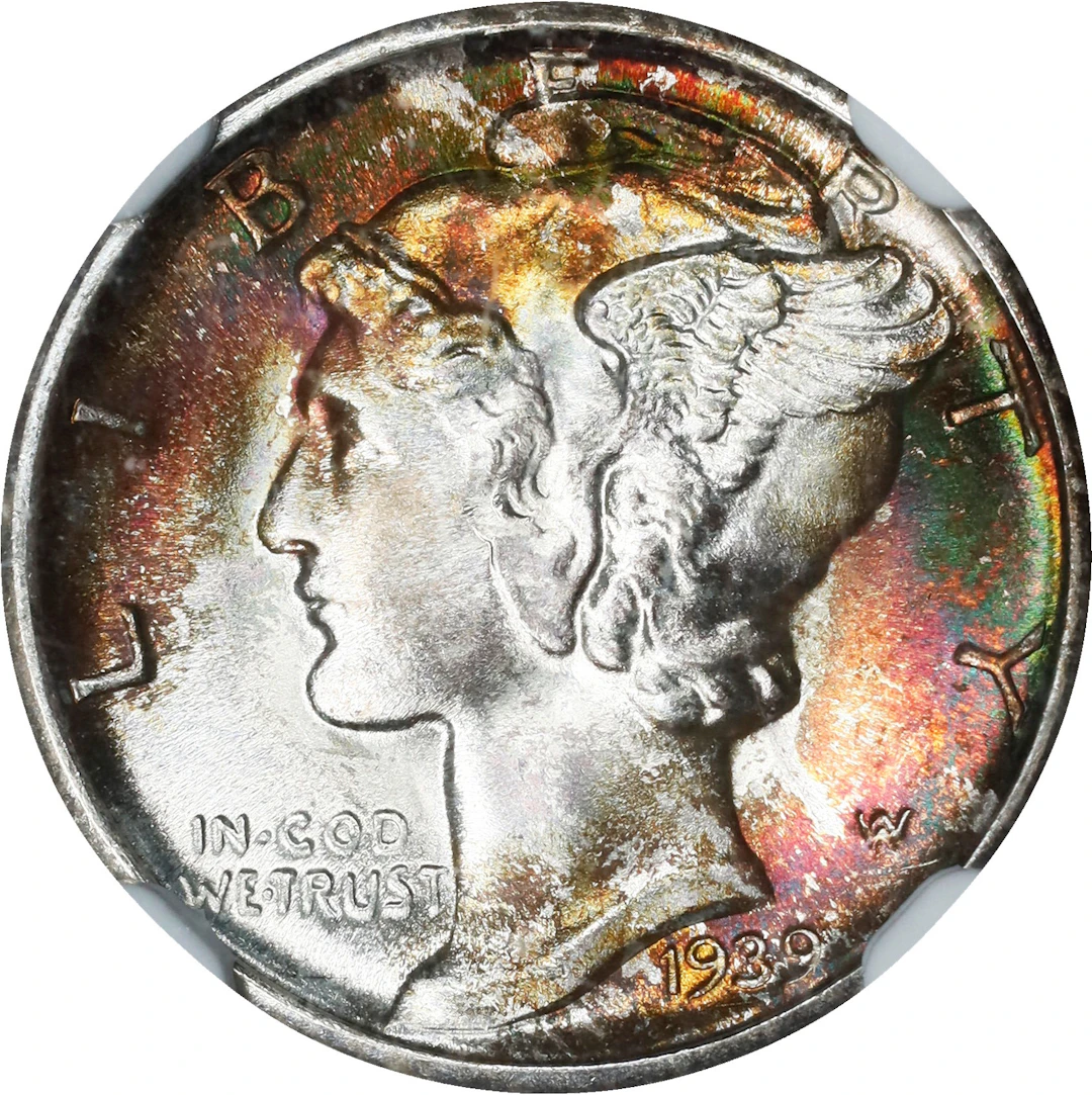 1939-D Mercury Dime. MS-68+ * FB (NGC). CAC.