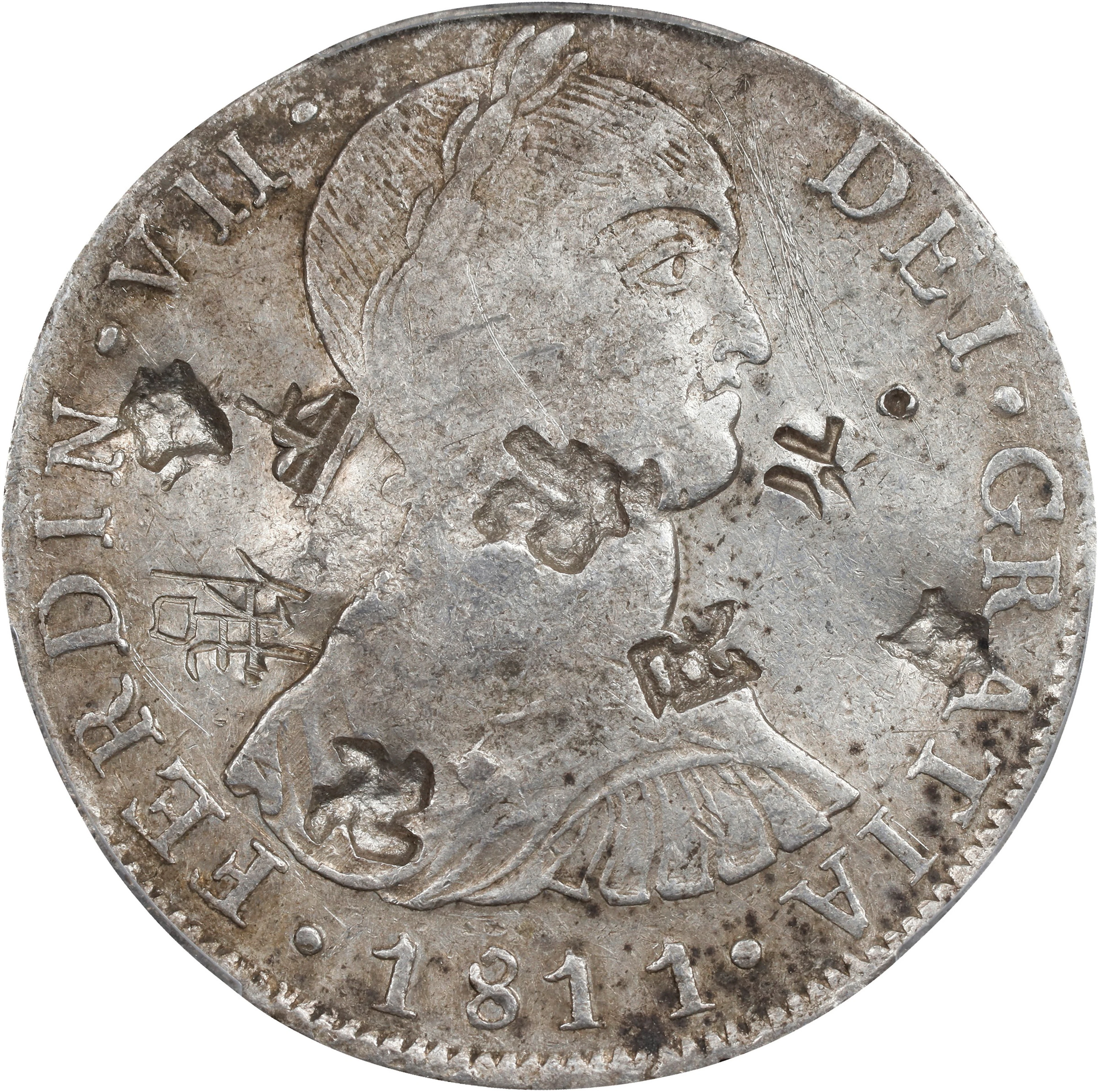 PERU. 8 Reales, 1811-LIMAE JP. Lima Mint. Ferdinand VII. PCGS Genuine--Tooled