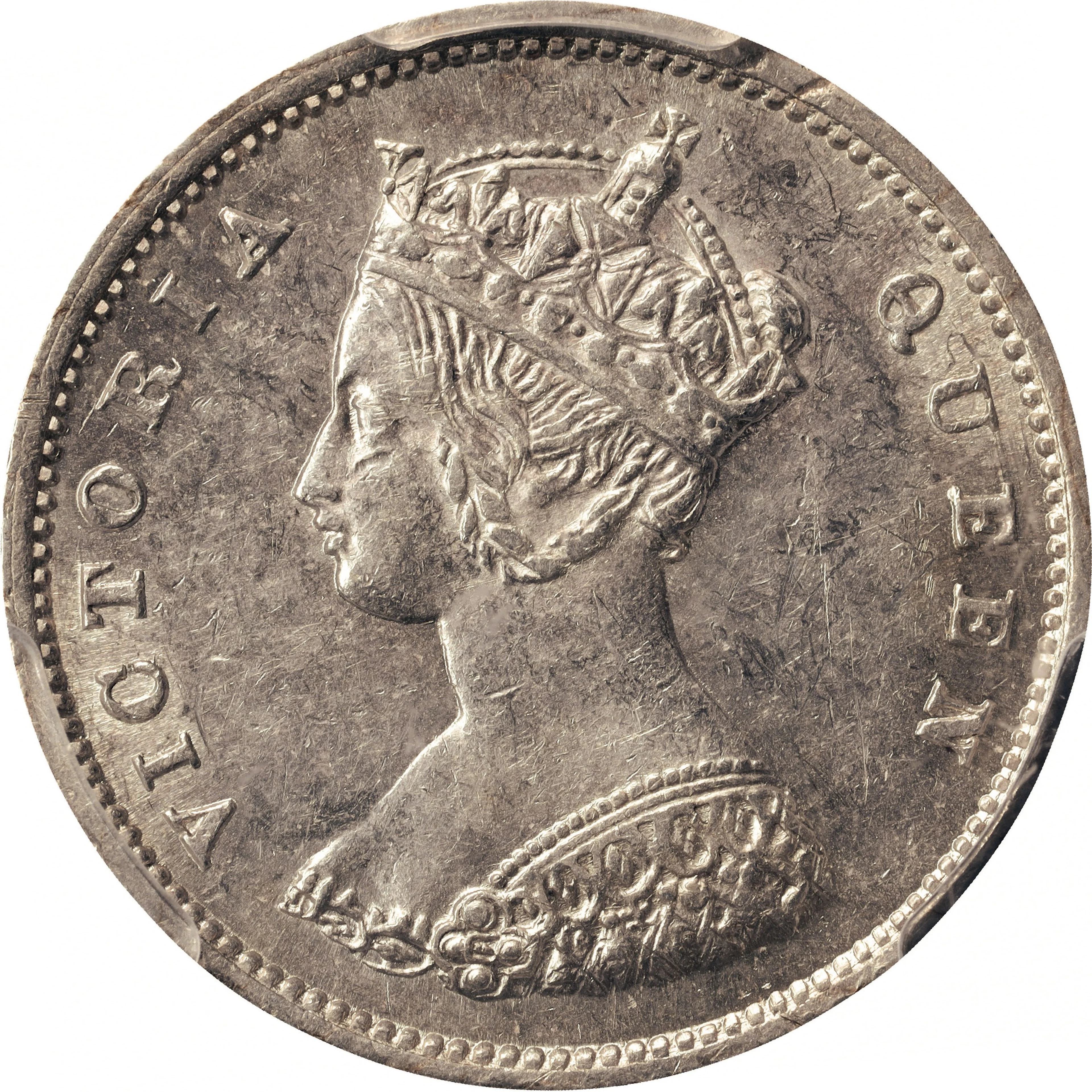 (t) HONG KONG (SAR). 10 Cents, 1865. London Mint. Victoria. PCGS AU-58.