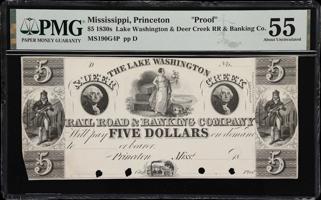 Princeton, Mississippi. Lake Washington & Deer Creek Rail Road & Banking