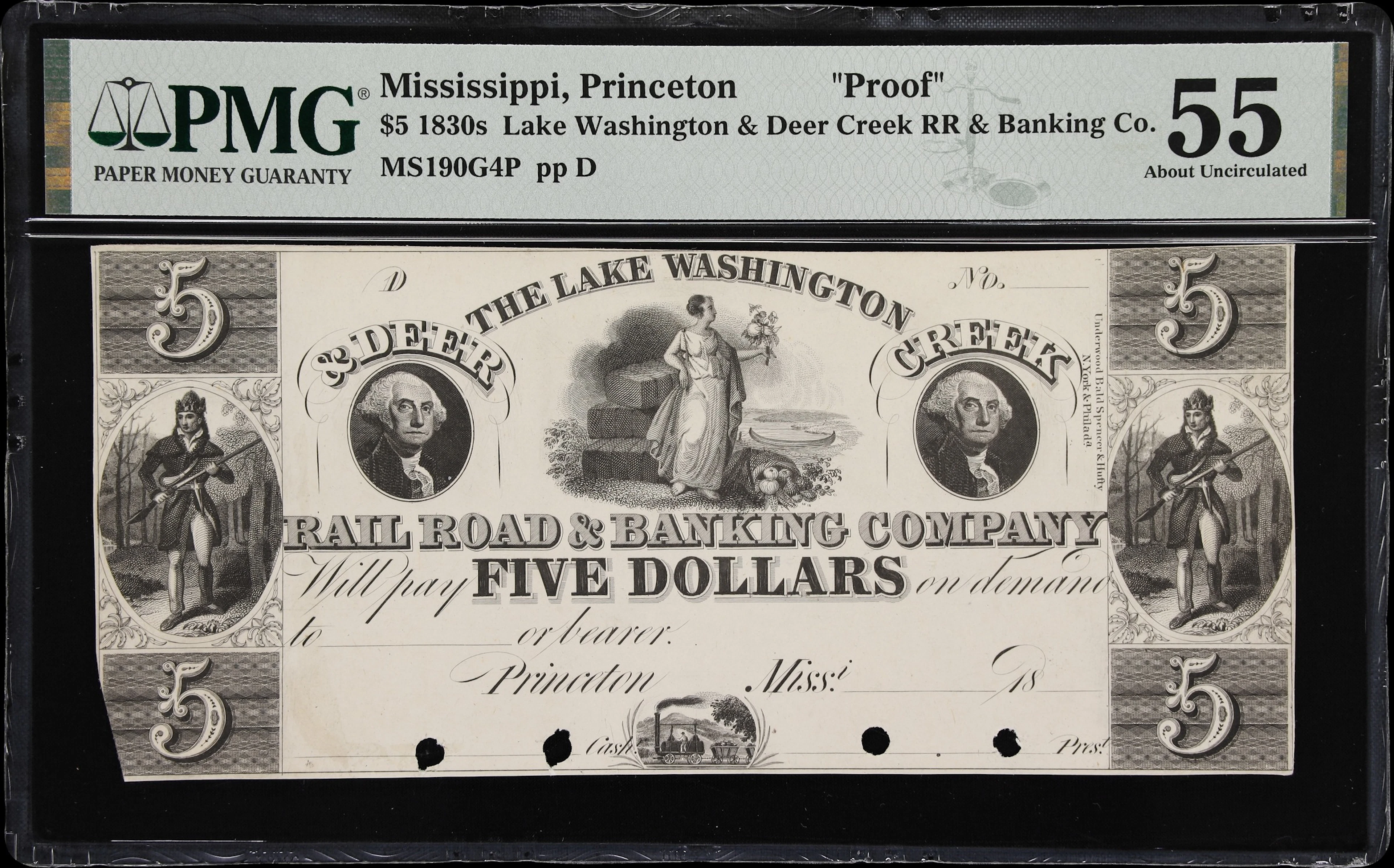 Princeton, Mississippi. Lake Washington & Deer Creek Rail Road & Banking
