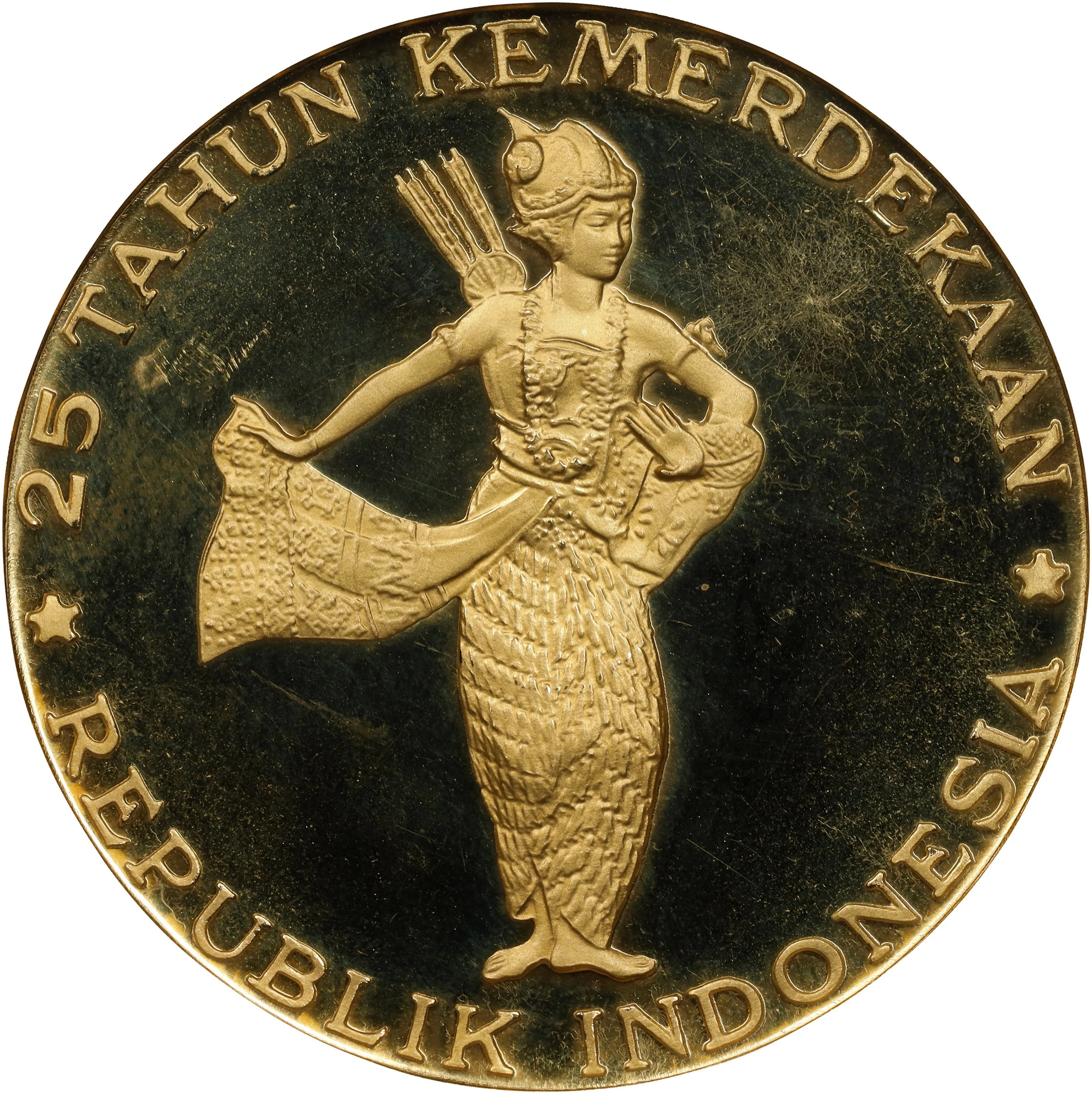 INDONESIA. 10000 Rupiah, 1970. Paris Mint. PCGS PROOF-67 Deep Cameo.
