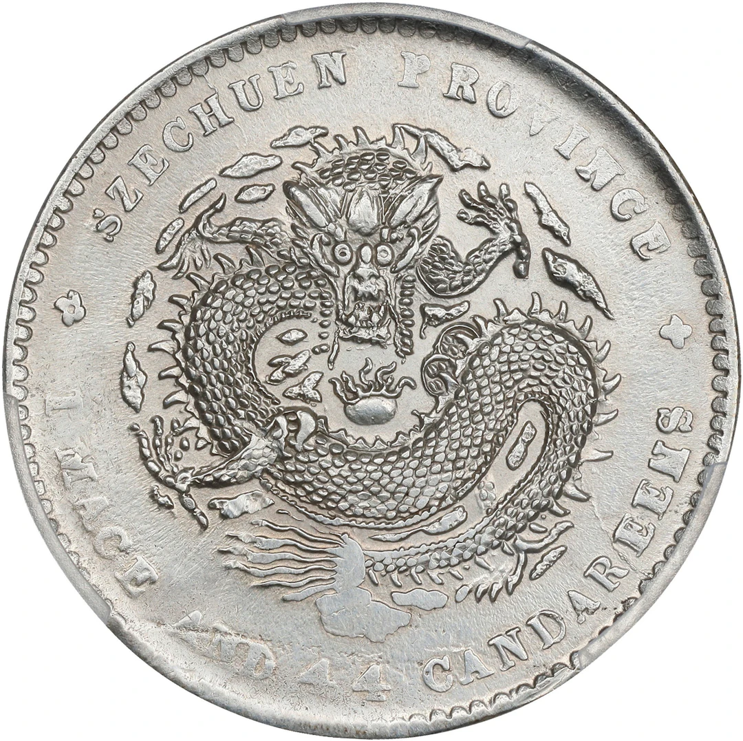 (t) CHINA. Szechuan. 1 Mace 4.4 Candareens (20 Cents), ND (1898-1908).