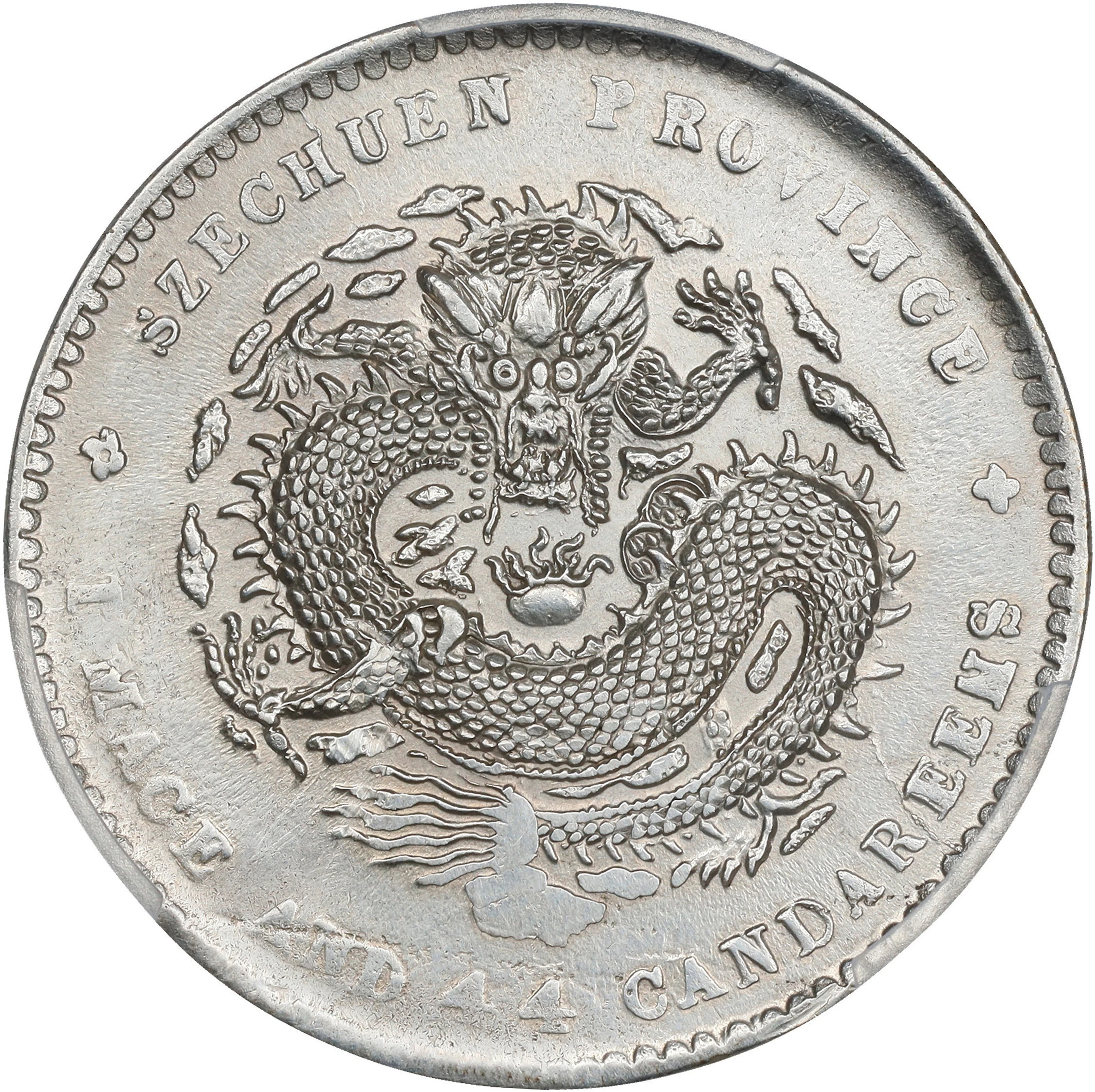(t) CHINA. Szechuan. 1 Mace 4.4 Candareens (20 Cents), ND (1898-1908).