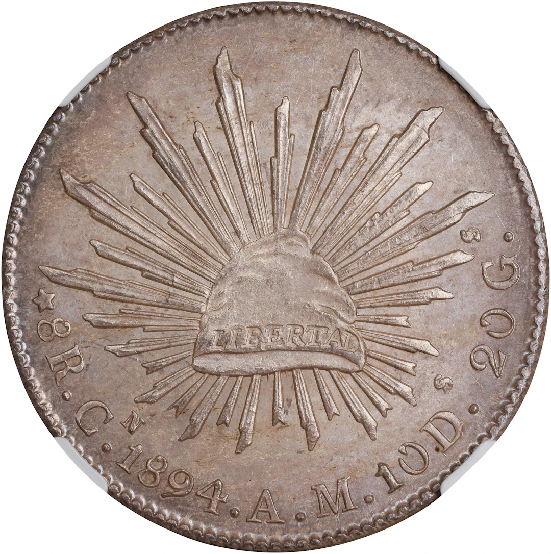 MEXICO. 8 Reales, 1894-Cn AM. Culiacan Mint. NGC MS-63.