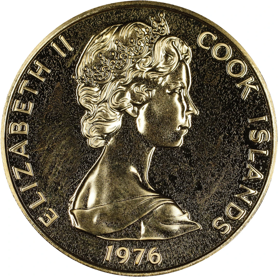 (0.278 oz, 8.647 g AGW). Cook Islands. 1976 United States Bicentennial