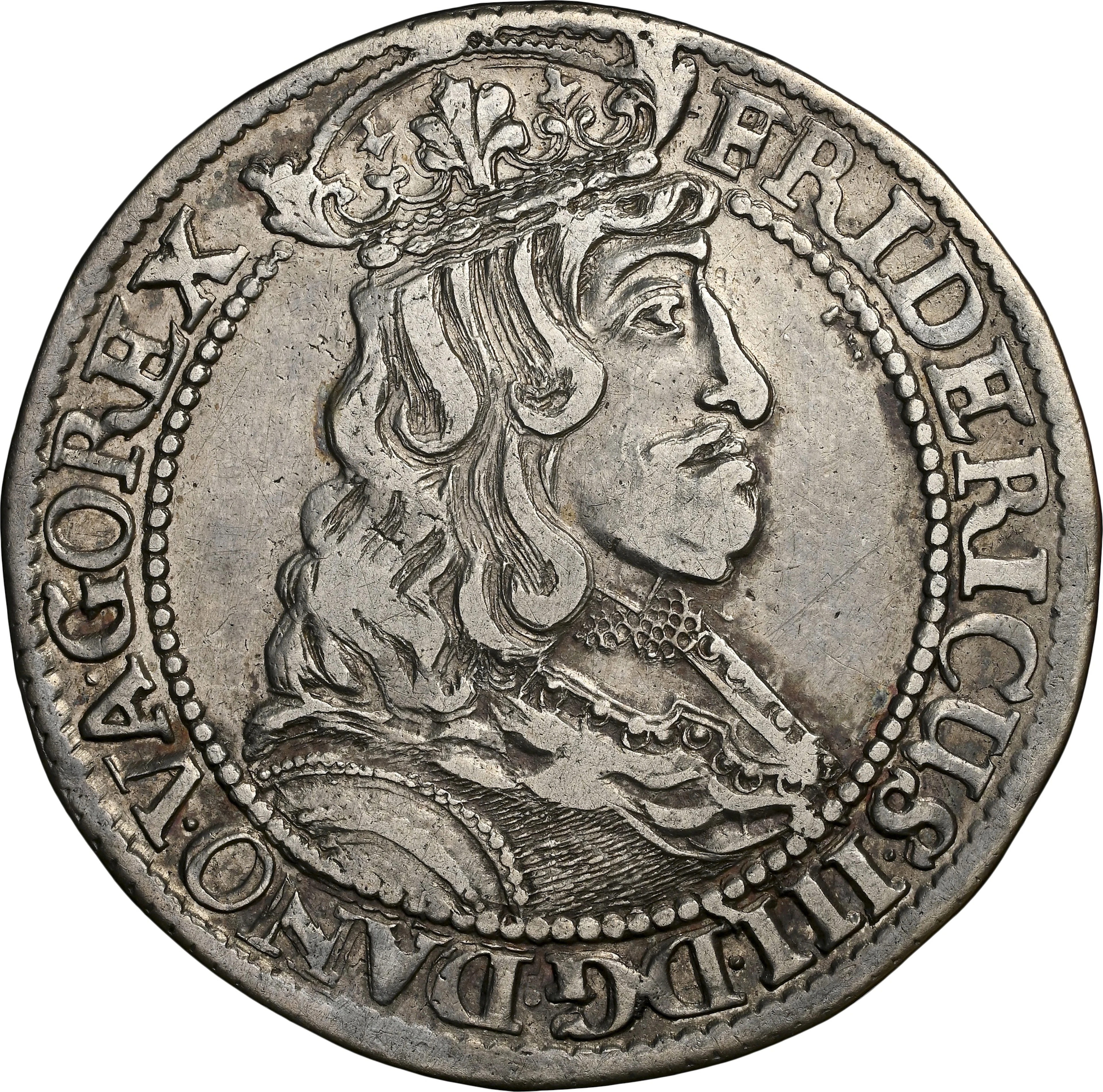 NORWAY. 1/2 Speciedaler, 1657. Christiania Mint. Frederik III. NGC EF-40.