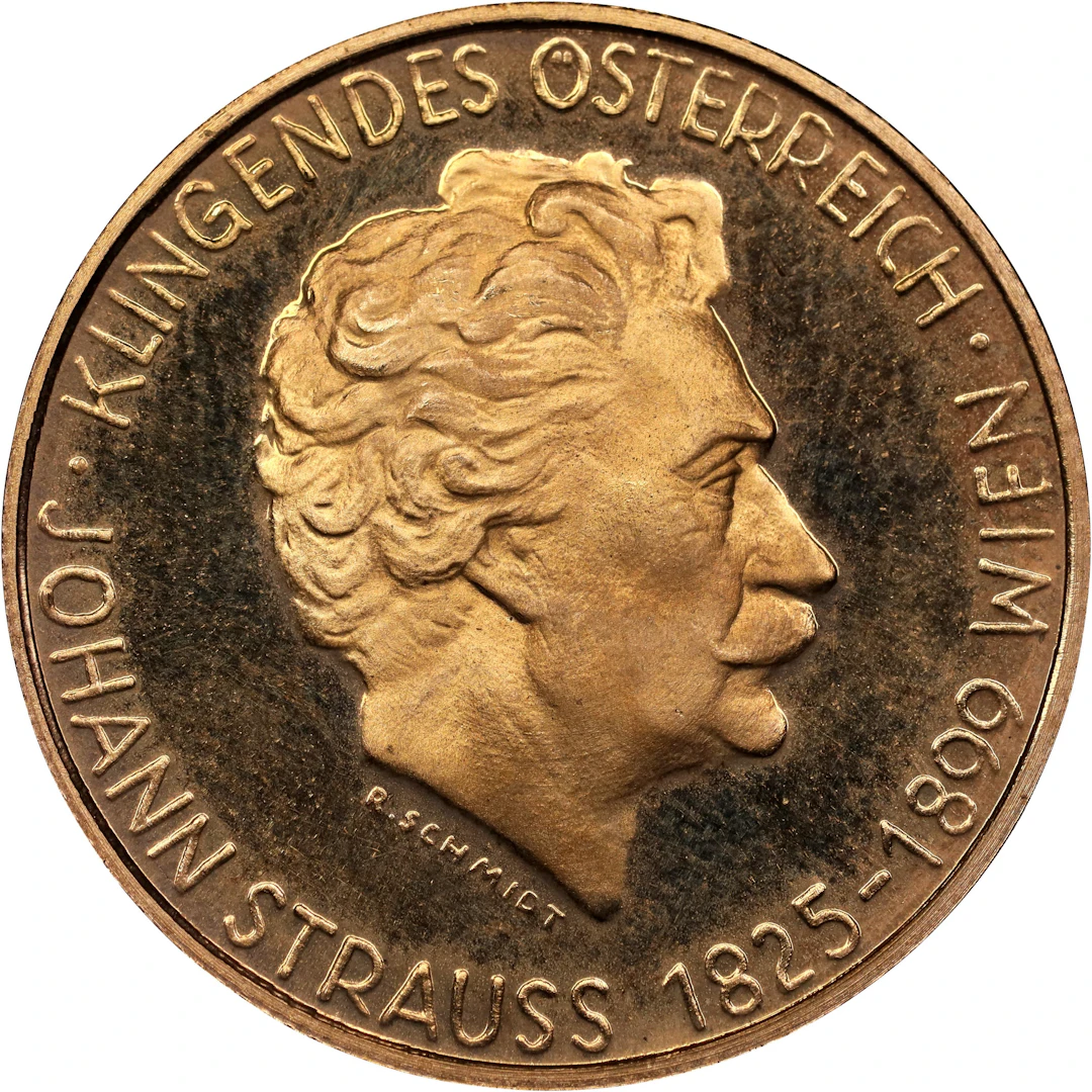 (0.145 oz, 4.5 g AGW). Austria. 1963 Sounds of Austria Johann Strauss