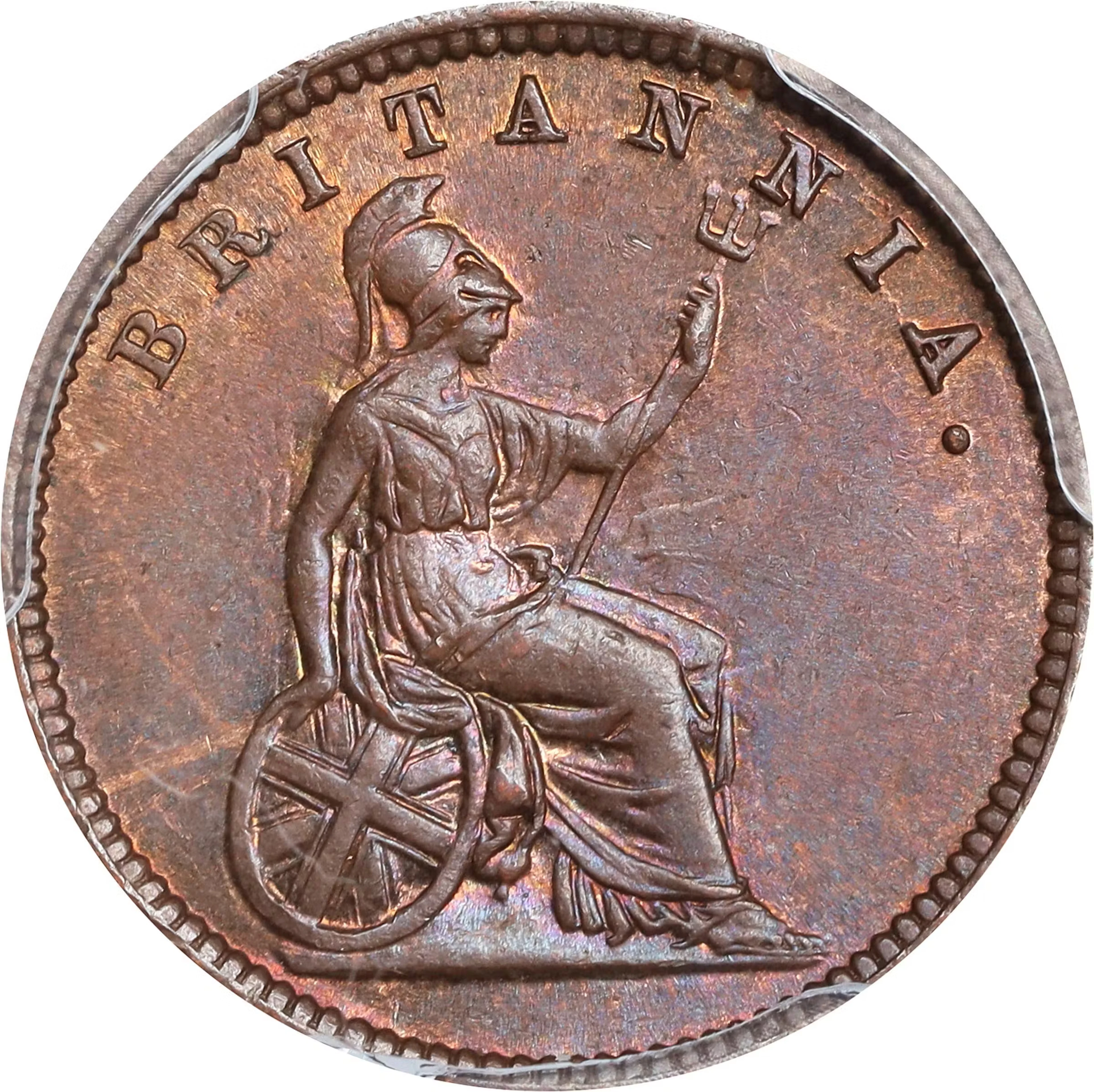 IONIAN ISLANDS. Lepton, 1857. London Mint. Victoria. PCGS MS-65 Brown.