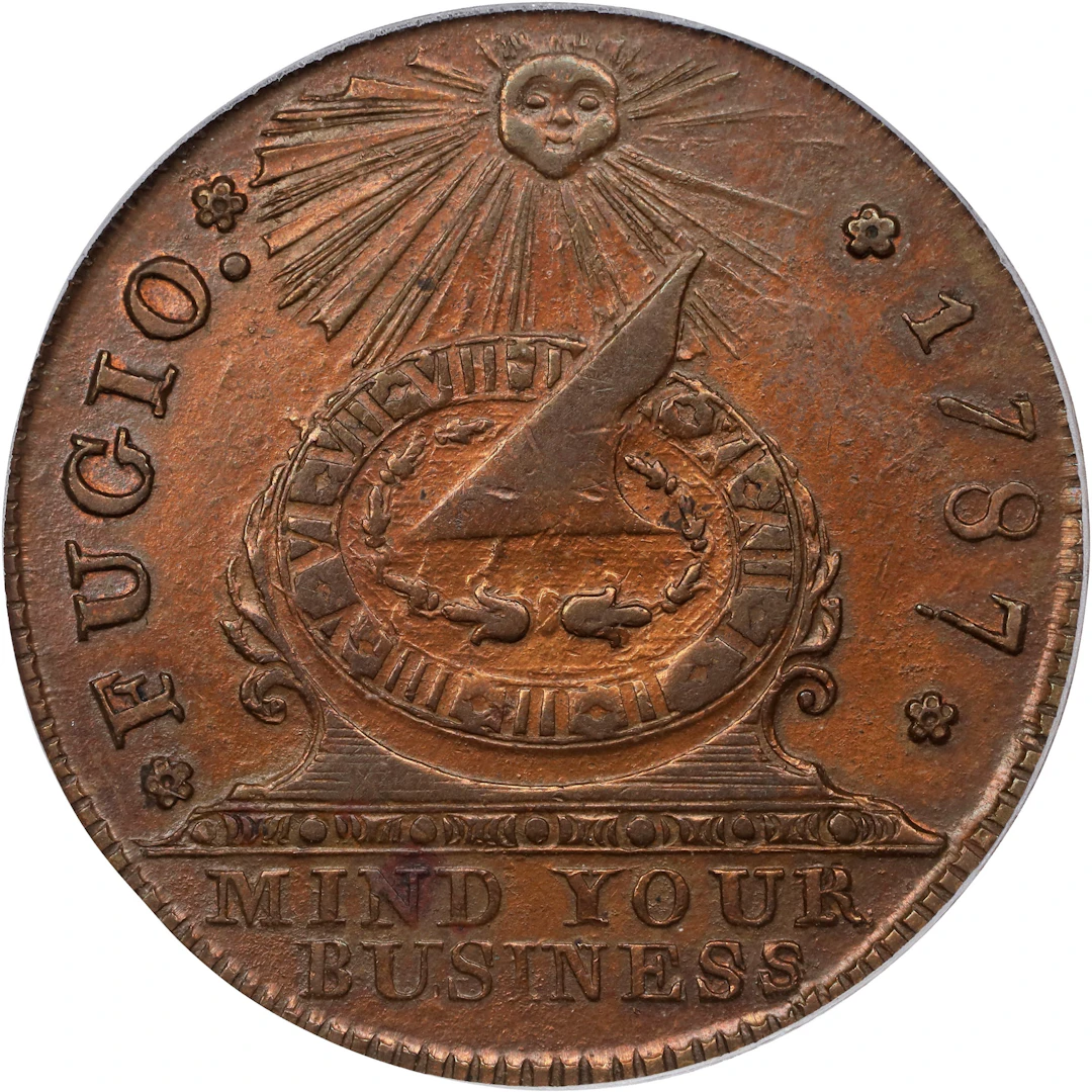 "1787" (ca. 1860) Fugio Cent. "New Haven Restrike," Horatio Rust Strike.