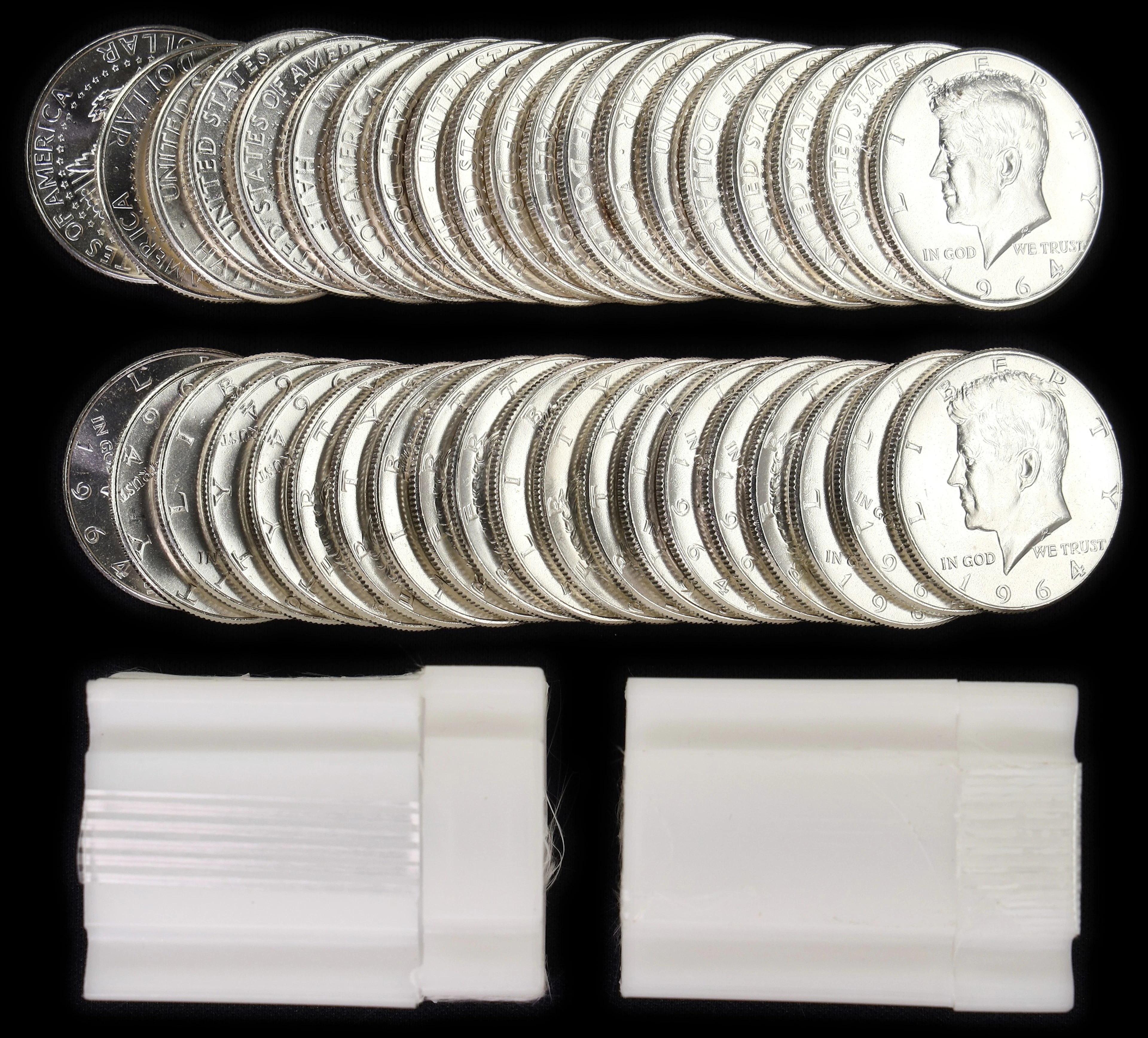 (14.468 oz, 450.013 g ASW). Lot of (40) 1964 Kennedy Silver Half-Dollars.