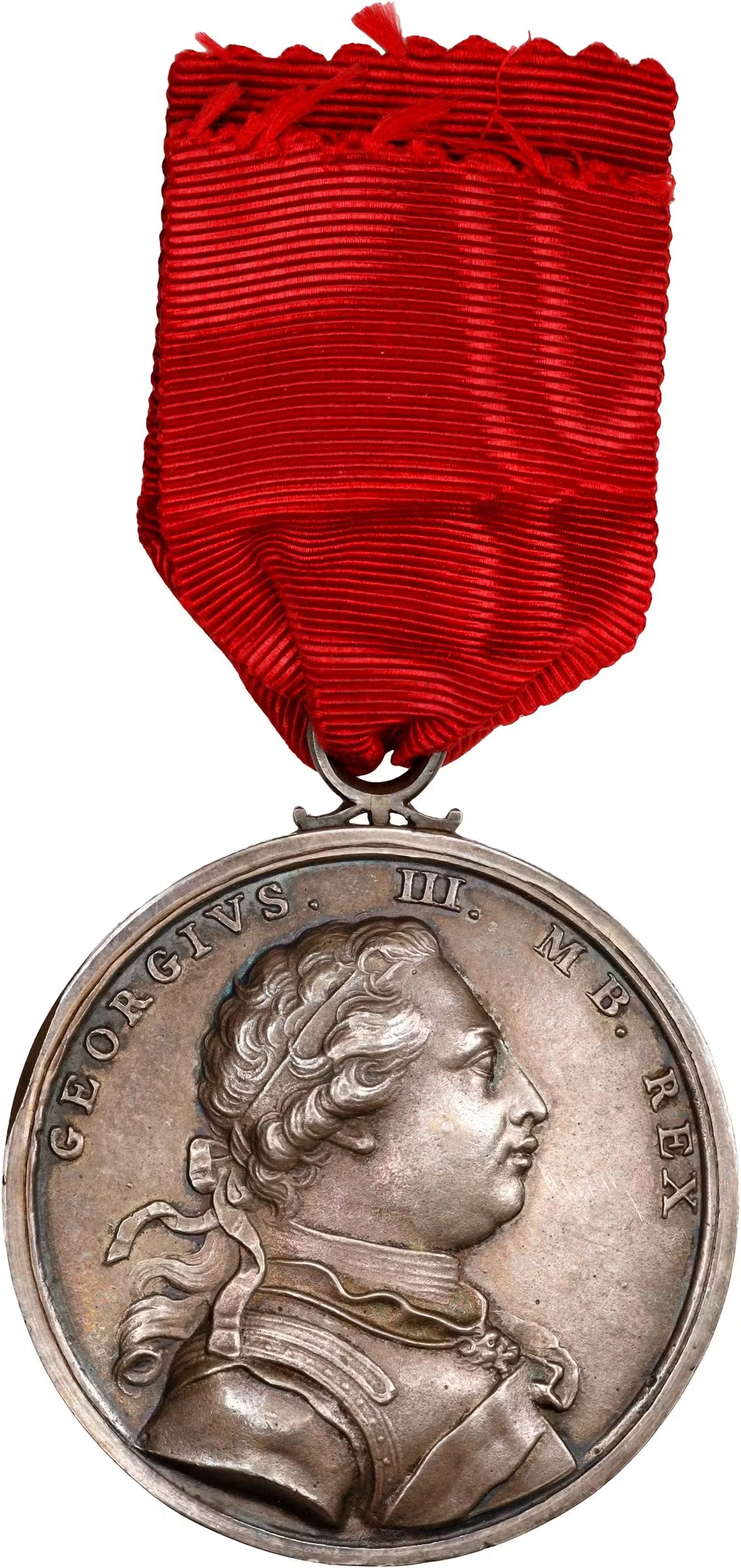 1773 Carib War Medal. Betts-529. Silver, cast, with joined rim and