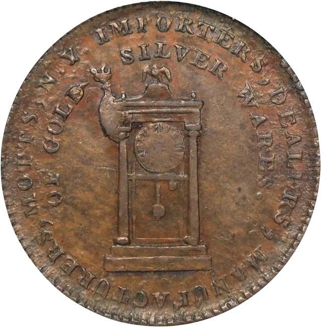 "1789" Mott Token. Rulau-E NY 610, Breen-1020. Thick Planchet. Plain