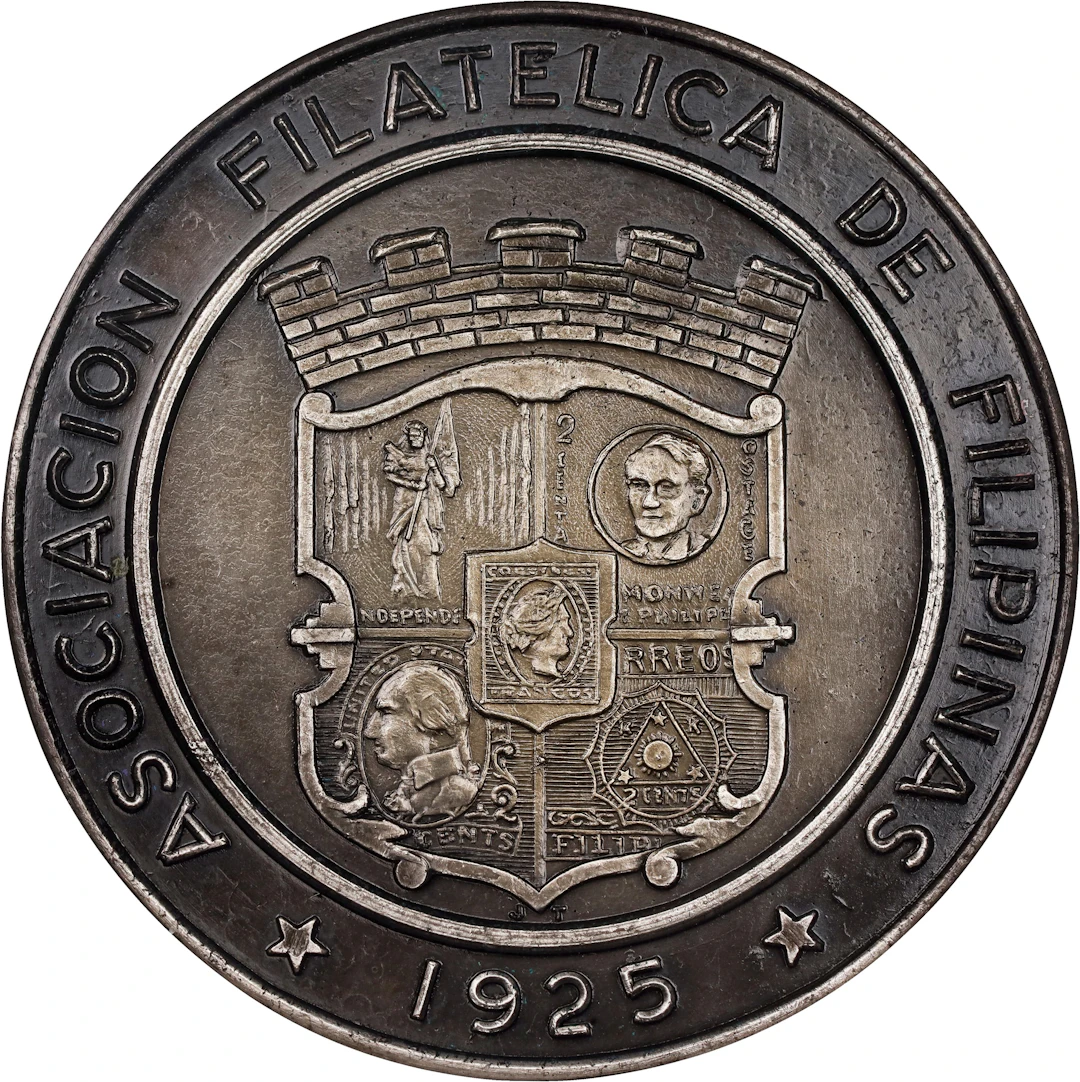 PHILIPPINES. Philatelic Society 40th Anniversary Silvered Bronze Medal