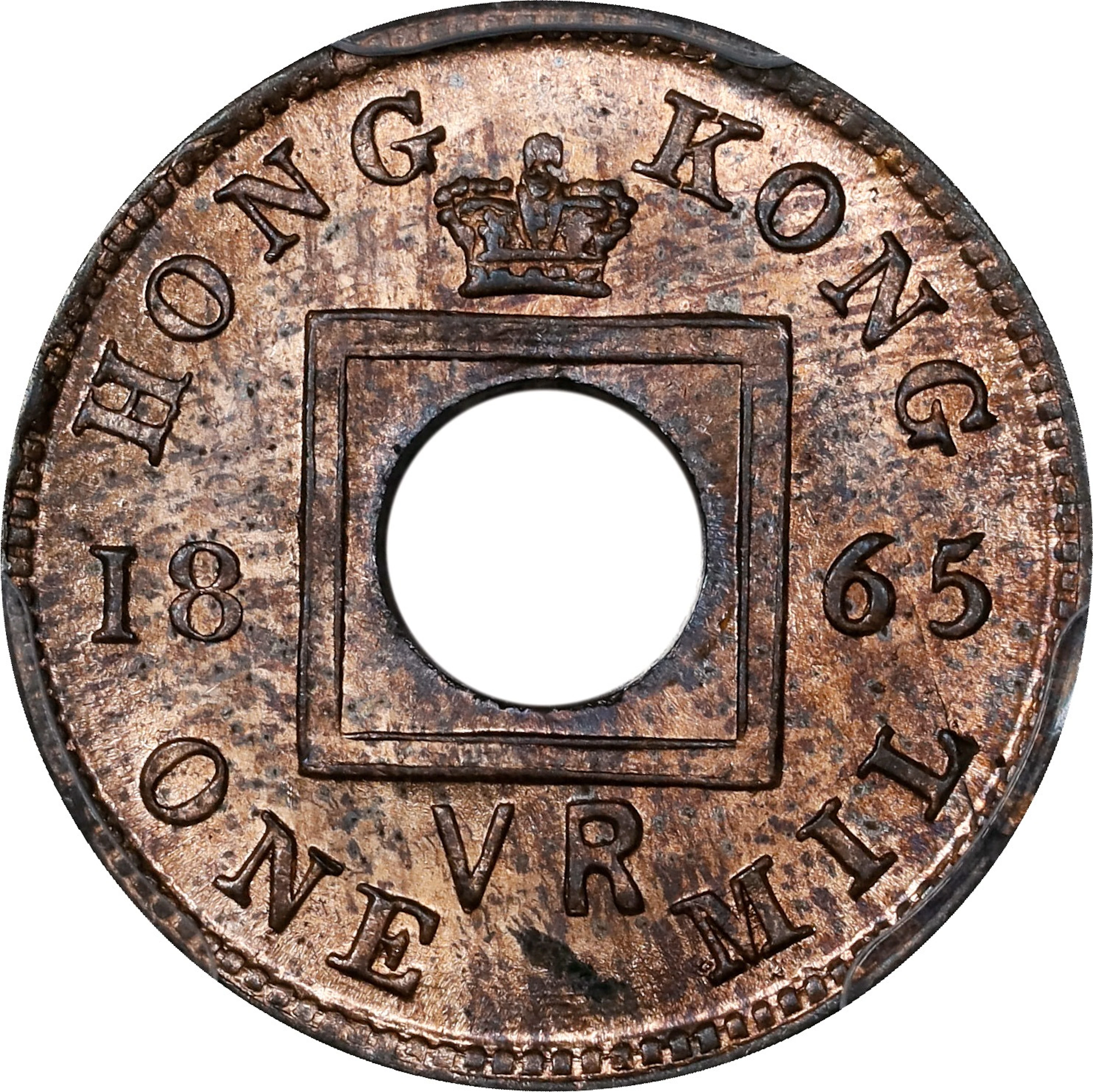 (t) HONG KONG (SAR). Mil, 1865. Birmingham (Heaton) Mint. Victoria.