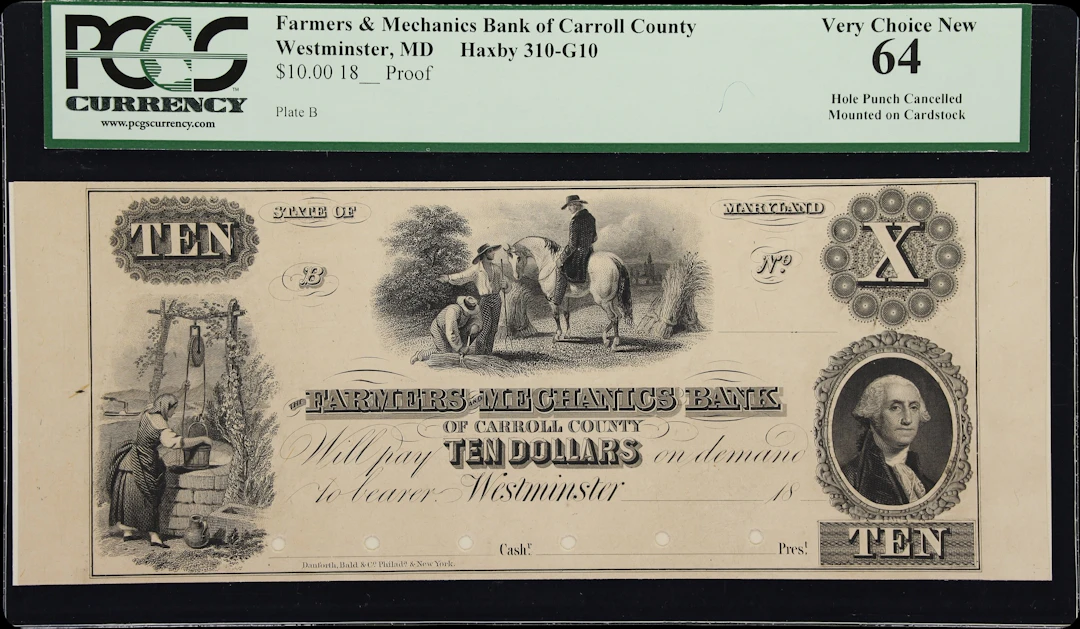 Westminster, Maryland. Farmers & Mechanics Bank of Carroll County.