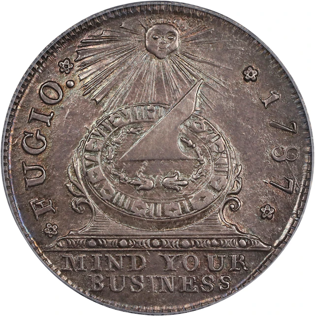 "1787" (ca. 1860) Fugio Cent. "New Haven Restrike," Horatio Rust Strike.
