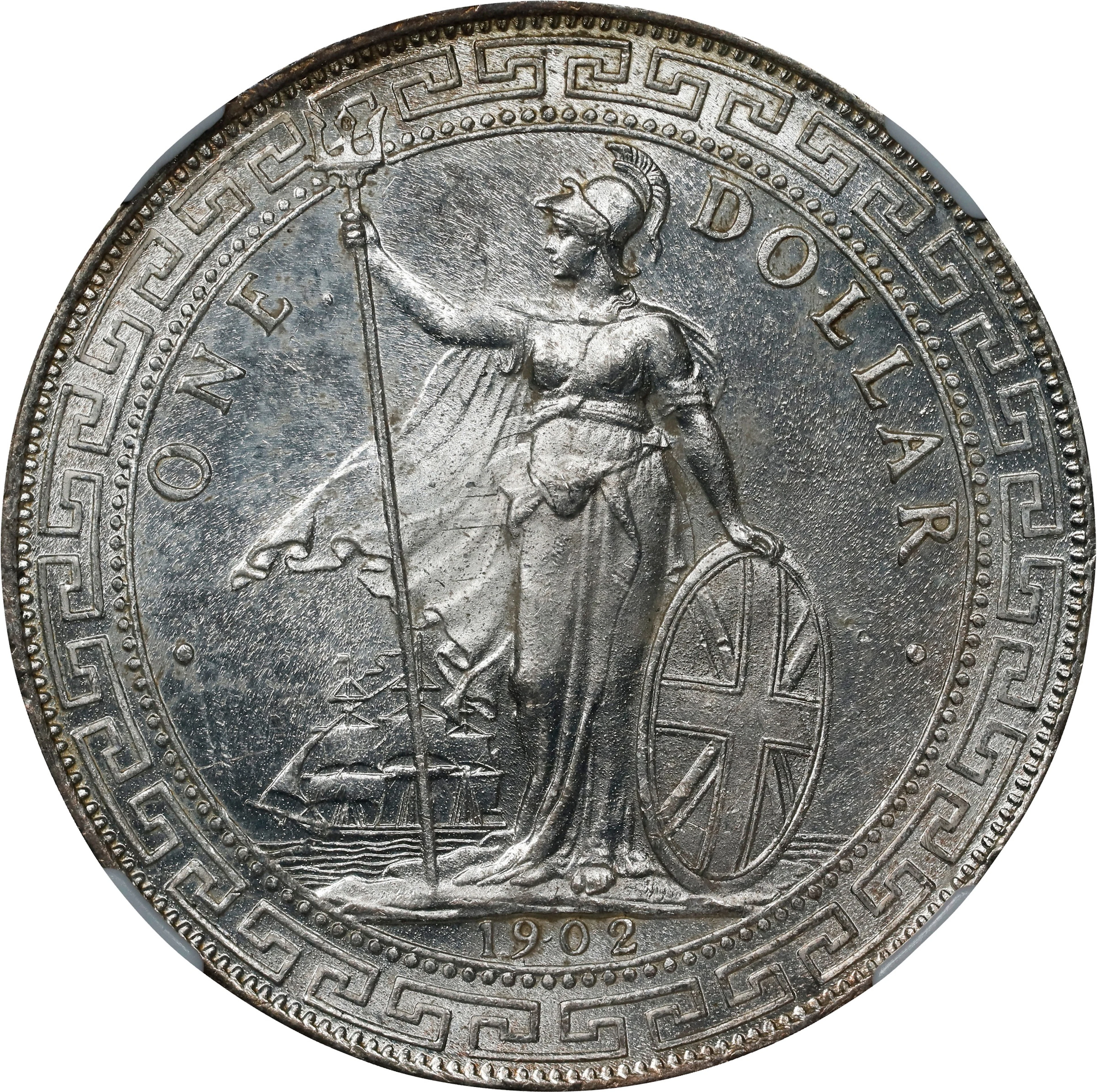 GREAT BRITAIN. Trade Dollar, 1902-B. Bombay Mint. Edward VII. NGC MS-64.