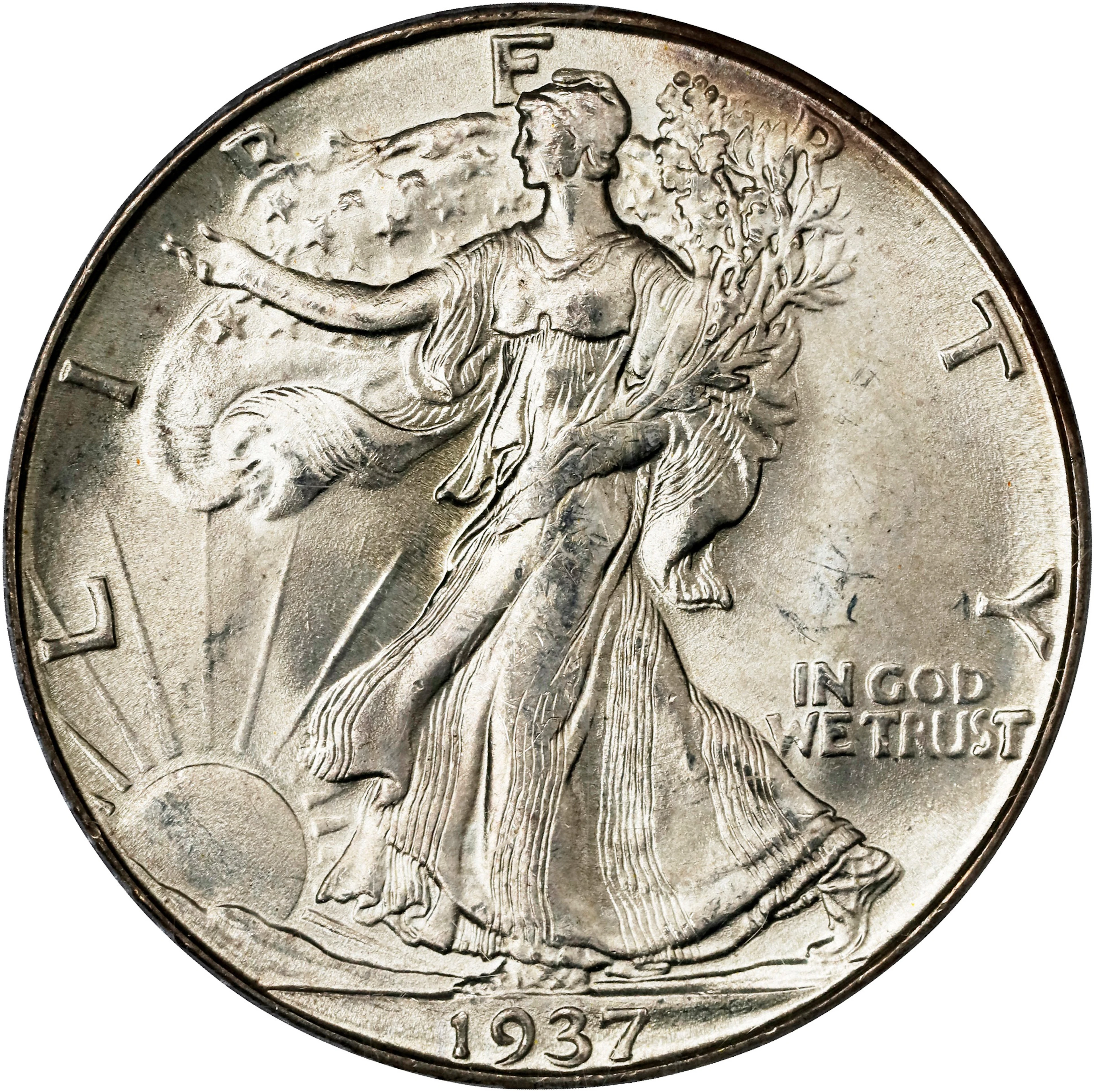 1937-D Walking Liberty Half Dollar. MS-64 (PCGS). OGH Generation 3.0.