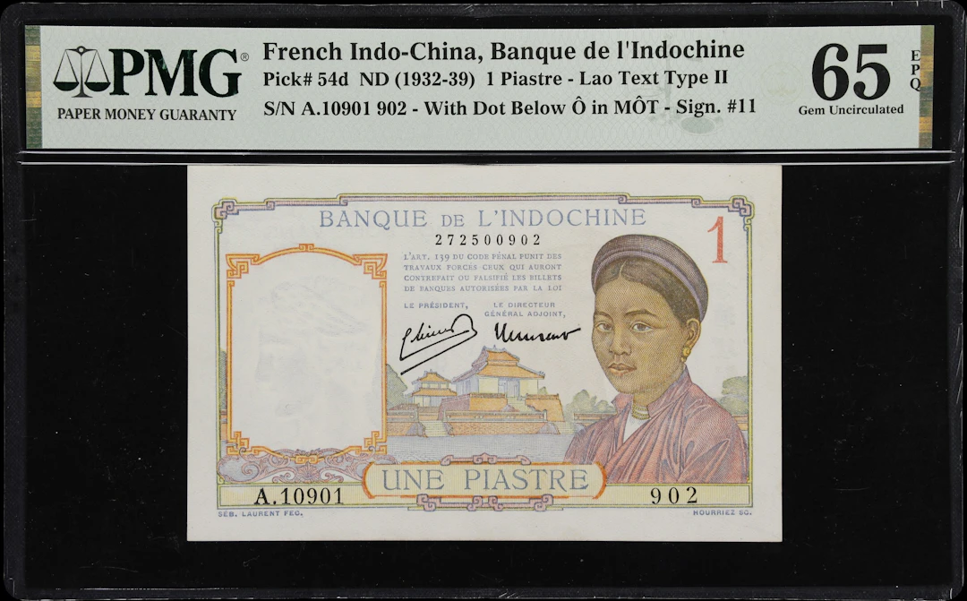 FRENCH INDO-CHINA. Lot of (3). Banque de l'Indochine & Institut d'Emission