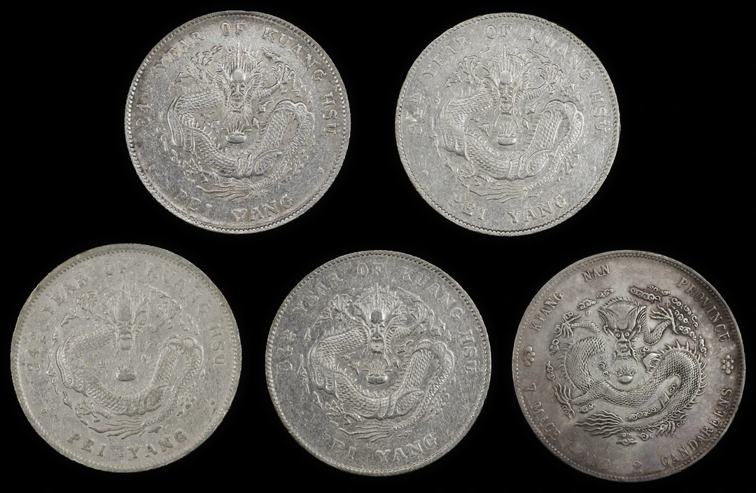 CHINA. Quintet of Dollars (5 Pieces), ca. 1904-08. Kuang-hsu (Guangxu).