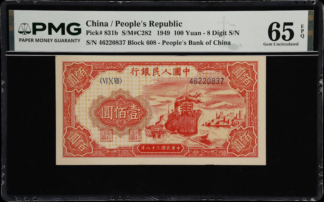 (t) CHINA--PEOPLE'S REPUBLIC. People's Bank of China. 100 Yuan, 1949.